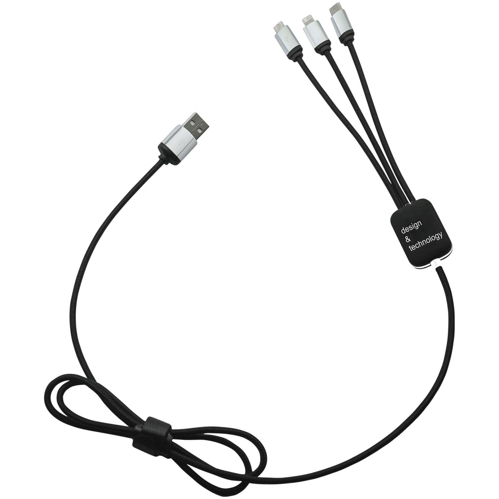 SCX.design C17 Easy to Use Ladekabel mit Leuchtlogo schwarz, weiss