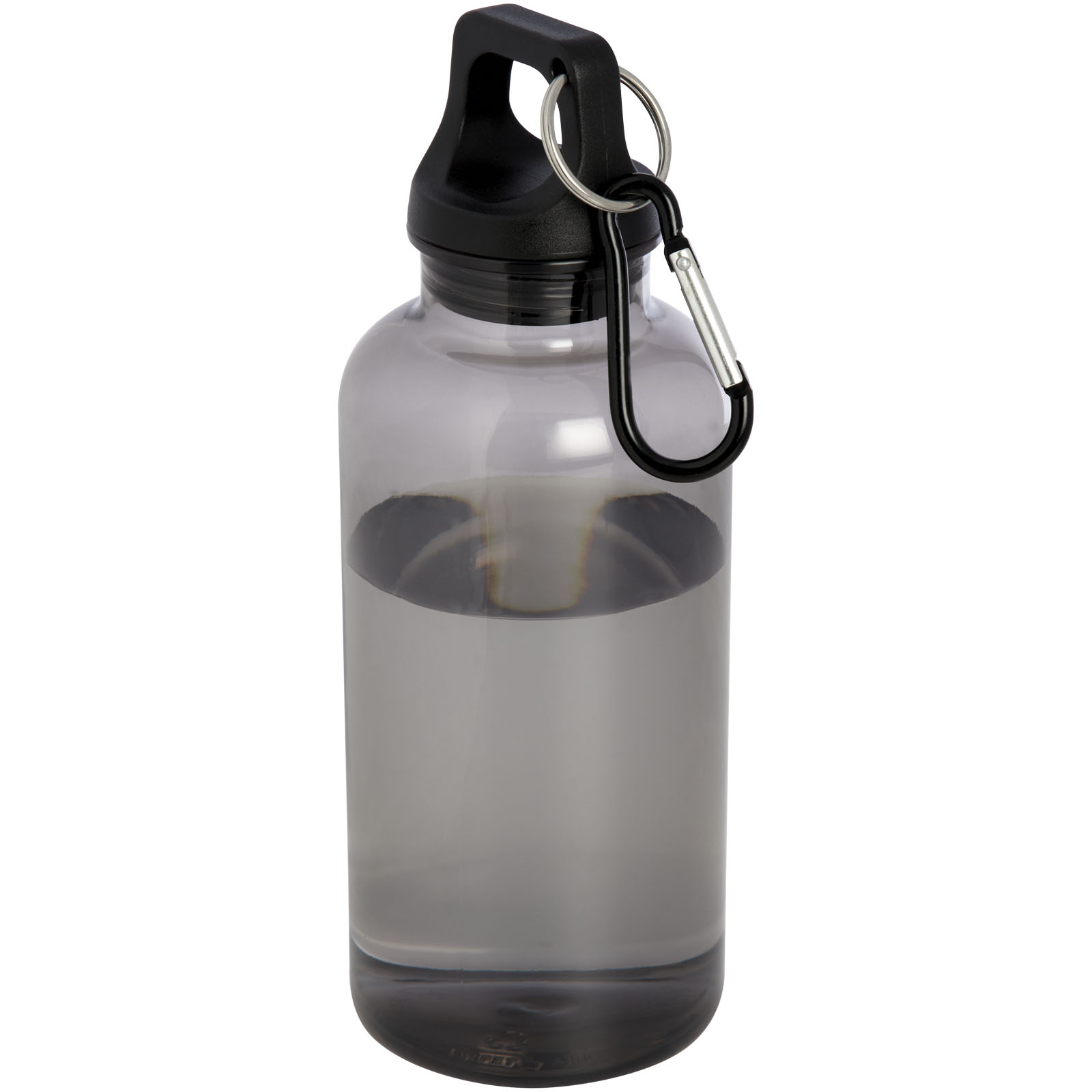 Oregon 400 ml RCS-zertifizierte Trinkflasche aus recyceltem Kunststoff mit Karabiner schwarz
