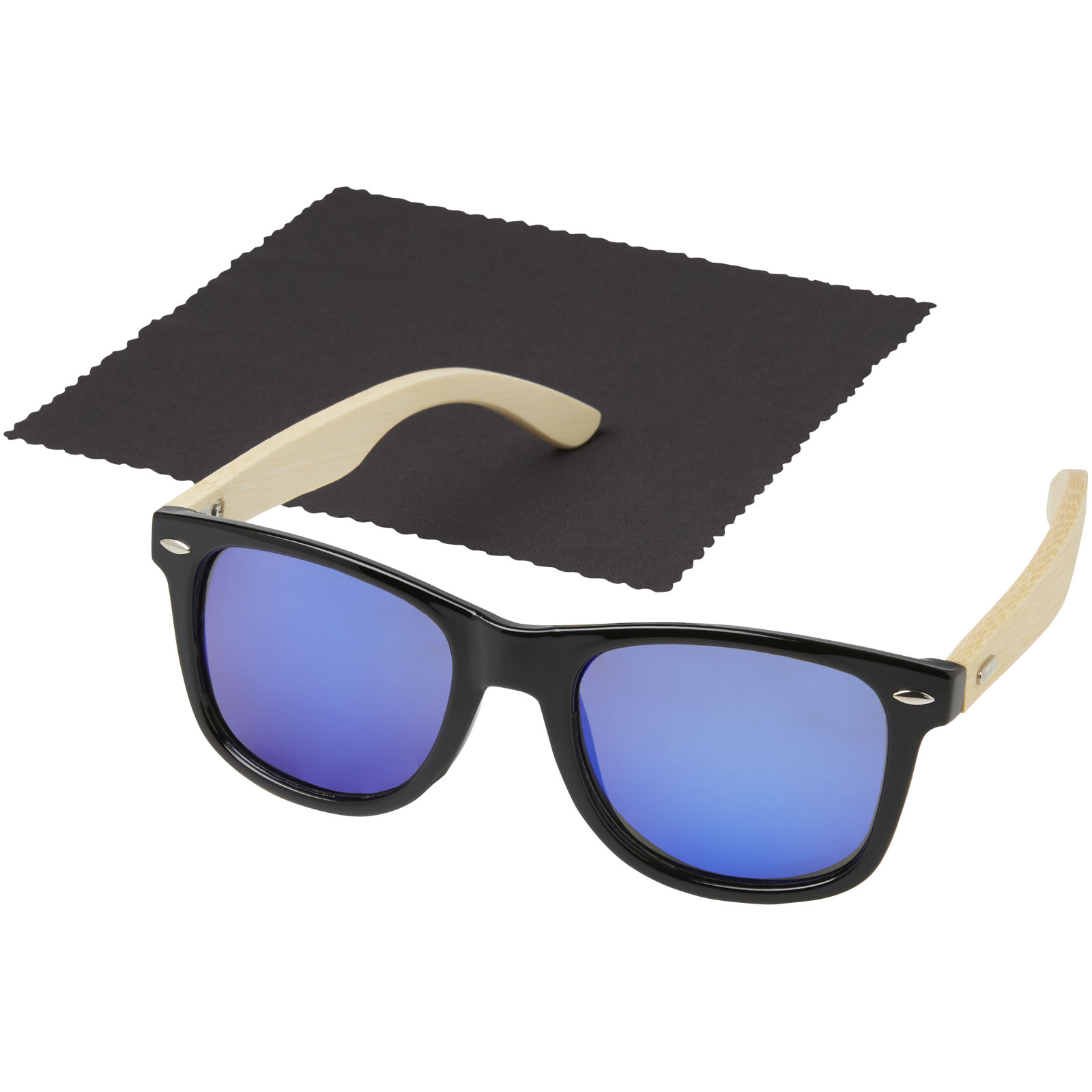 Taiyō verspiegelte polarisierte Sonnenbrille aus rPET/Bambus in Geschenkbox holz
