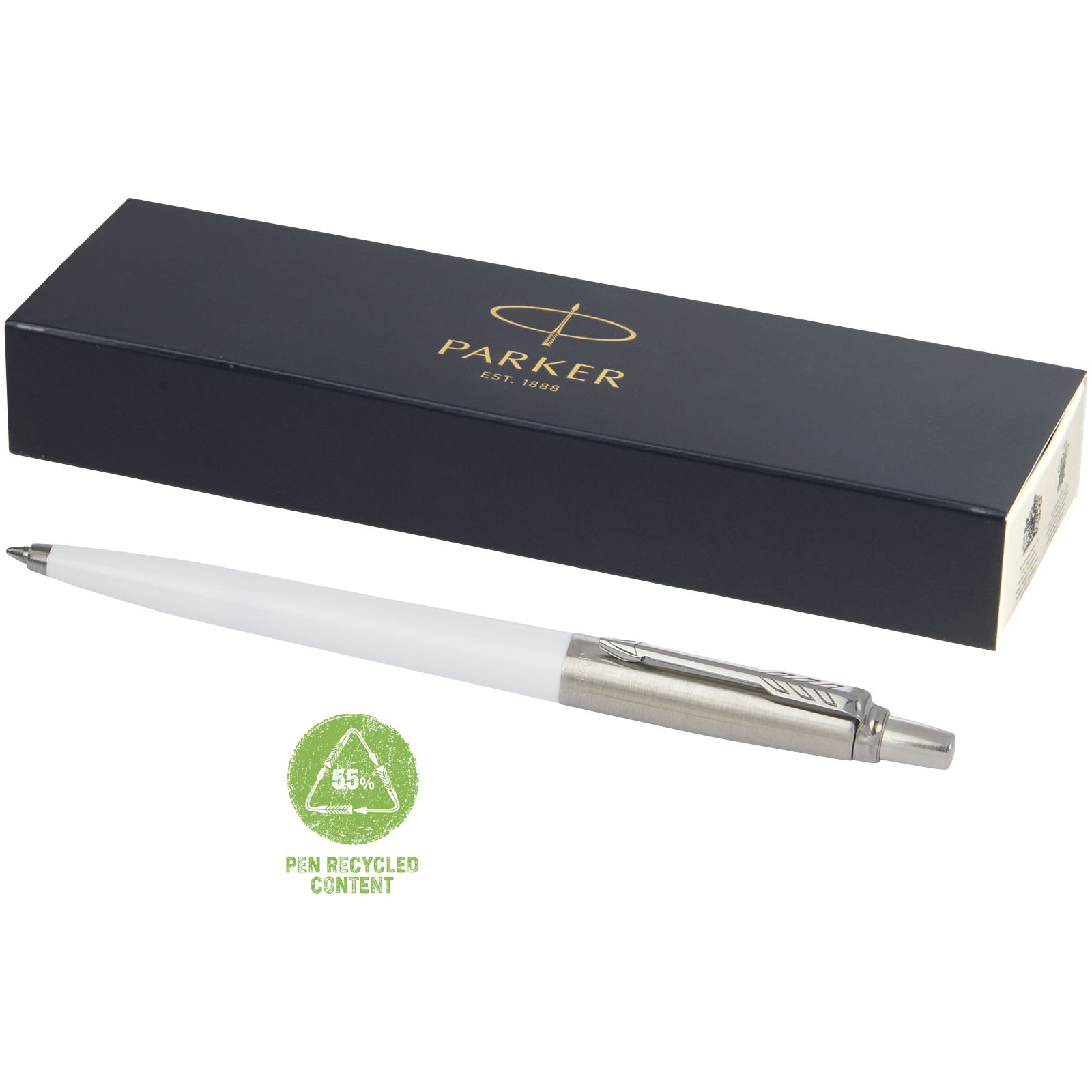 Parker Jotter Recycled Kugelschreiber (blaue Mine) weiss