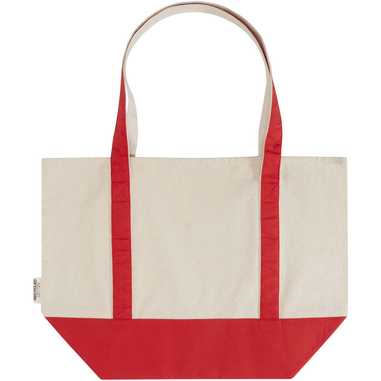 Sam 320 g/m² Tragetasche aus GRS recycelter Baumwolle rot, natur