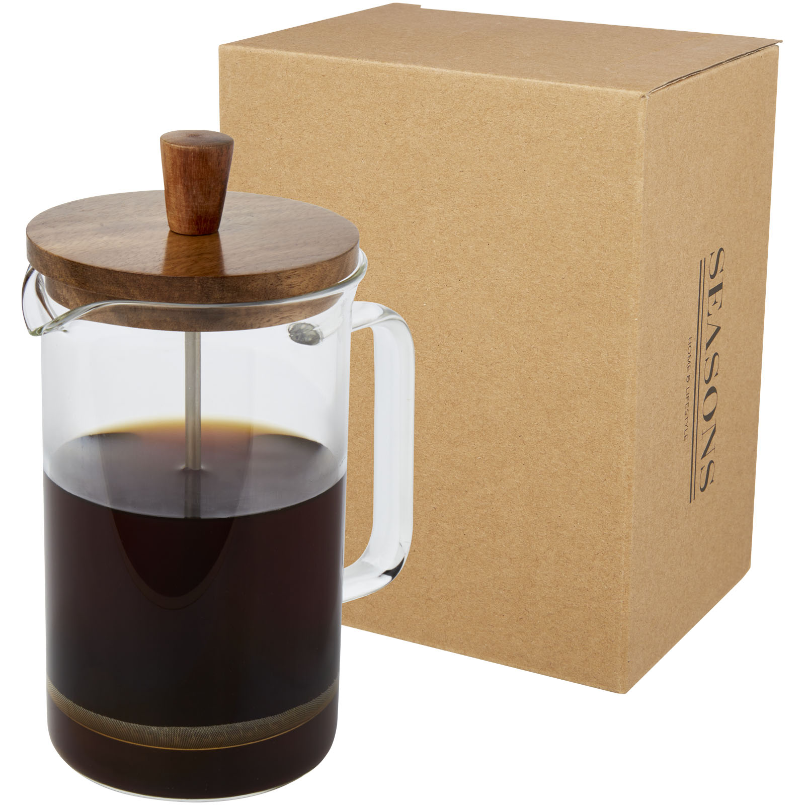 Ivorie 600 ml Kaffeebereiter transparent, holz