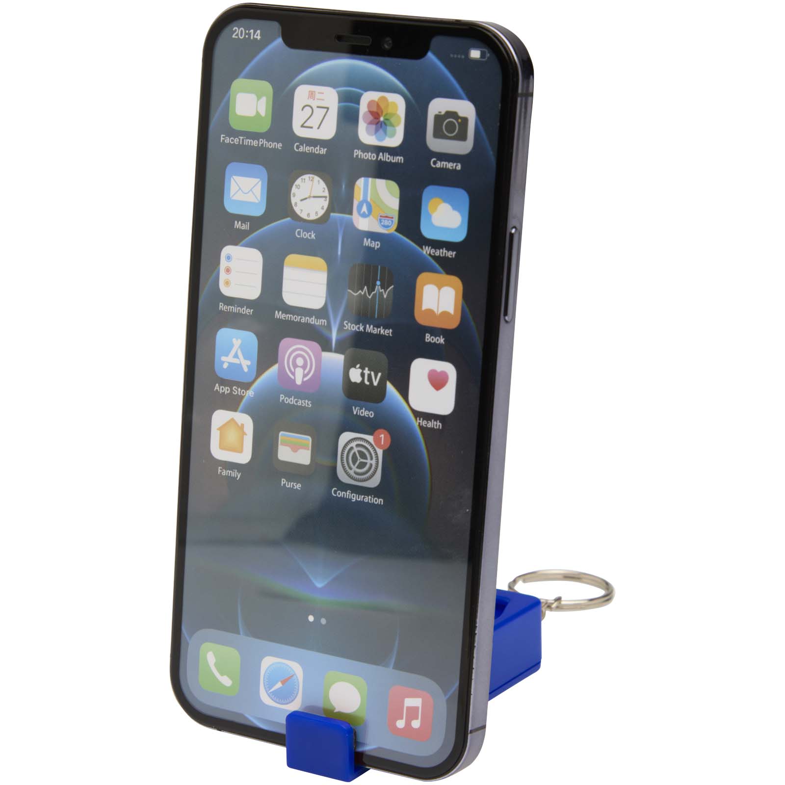 Aggia Smartphonehalterung aus recyceltem Kunststoff mit Fidget-Toy royalblau