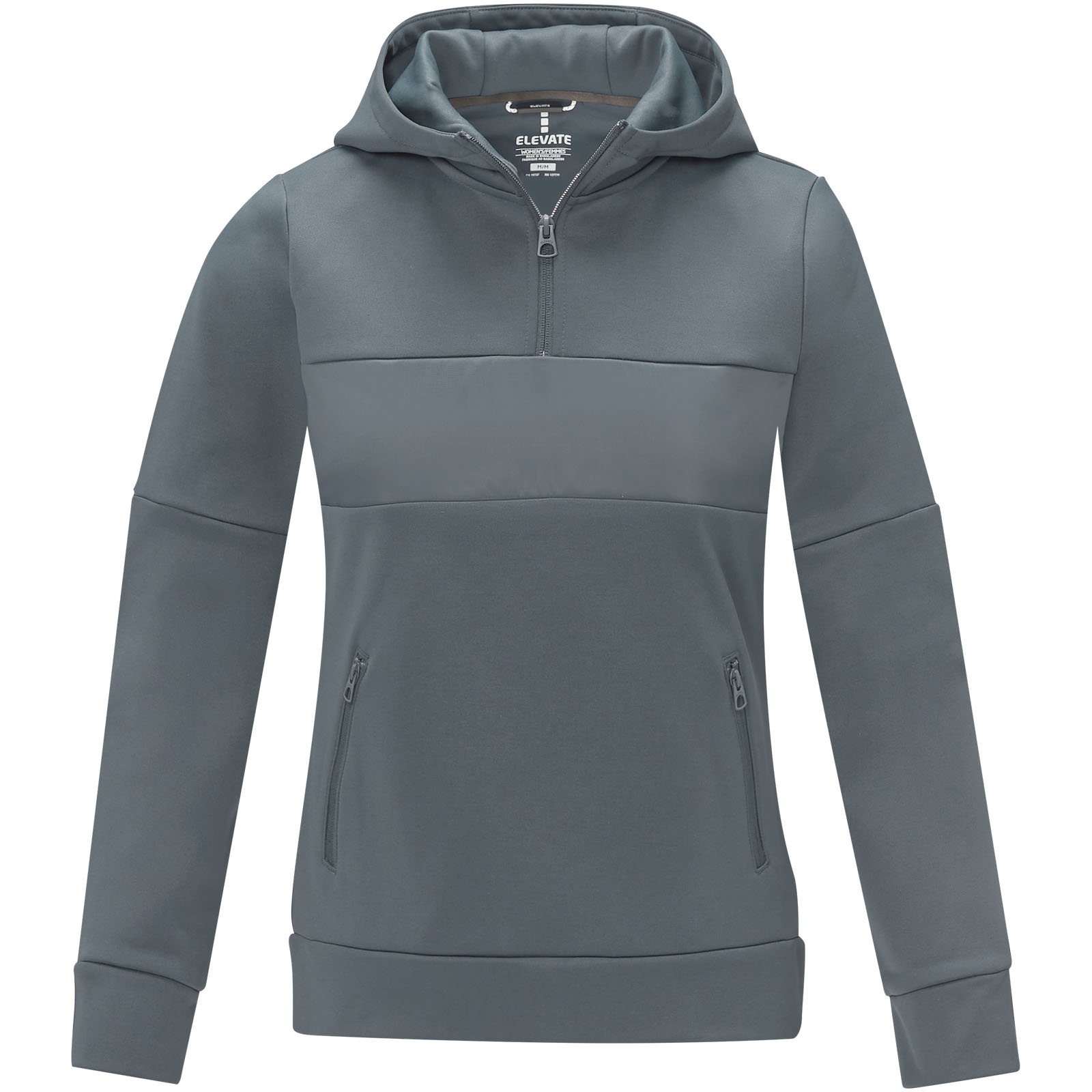 Sayan Kapuzenpullover mit halbem Reißverschluss für Damen stahlgrau