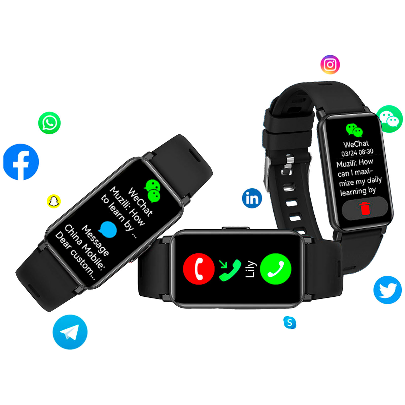 Prixton AT806 Multisport-Smartband mit GPS schwarz