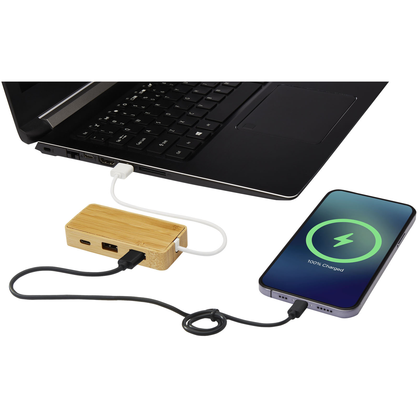 Tapas USB-Hub aus Bambus natur