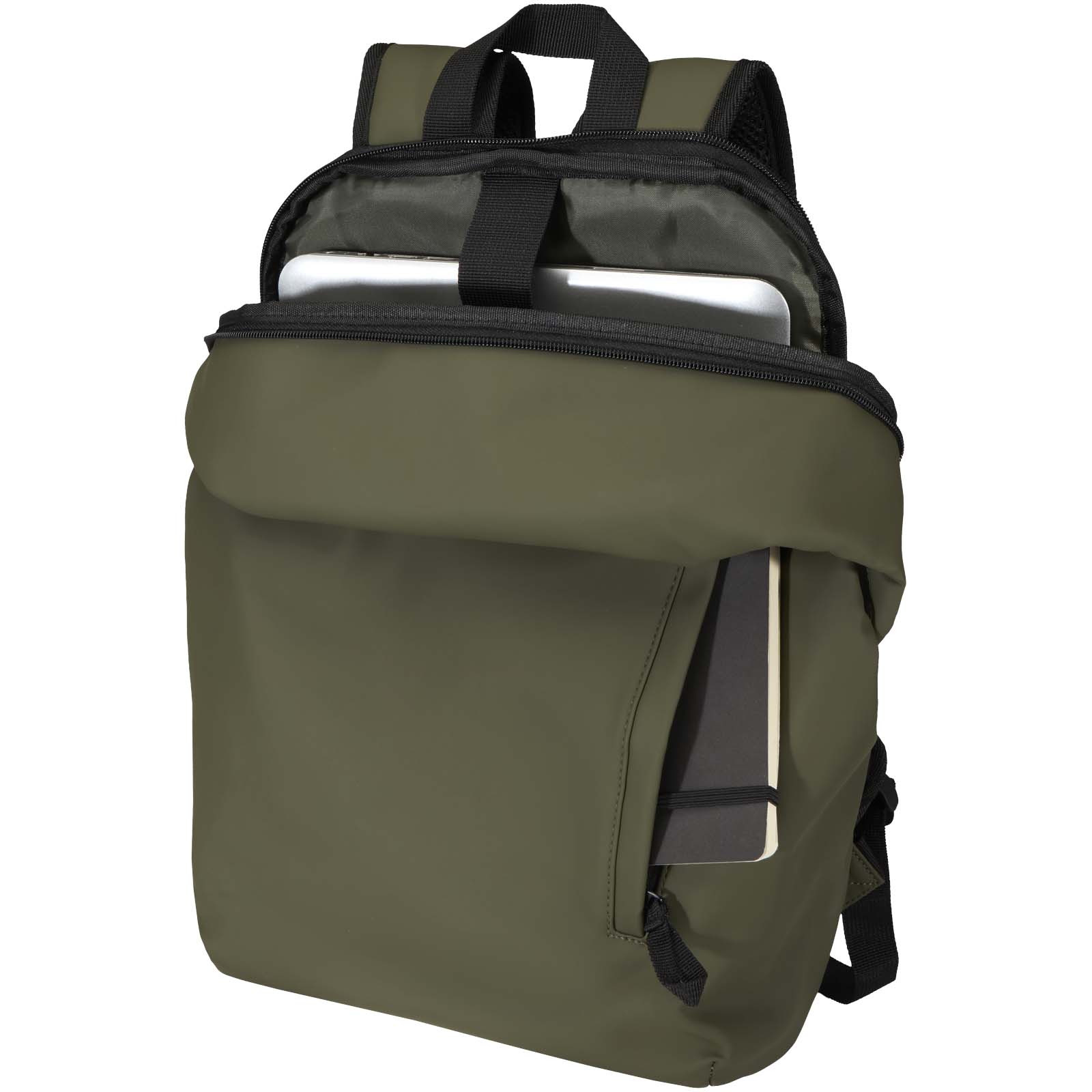 Resi Plus 15" GRS recycelter diebstahlsicherer Rucksack 18L waldgrün