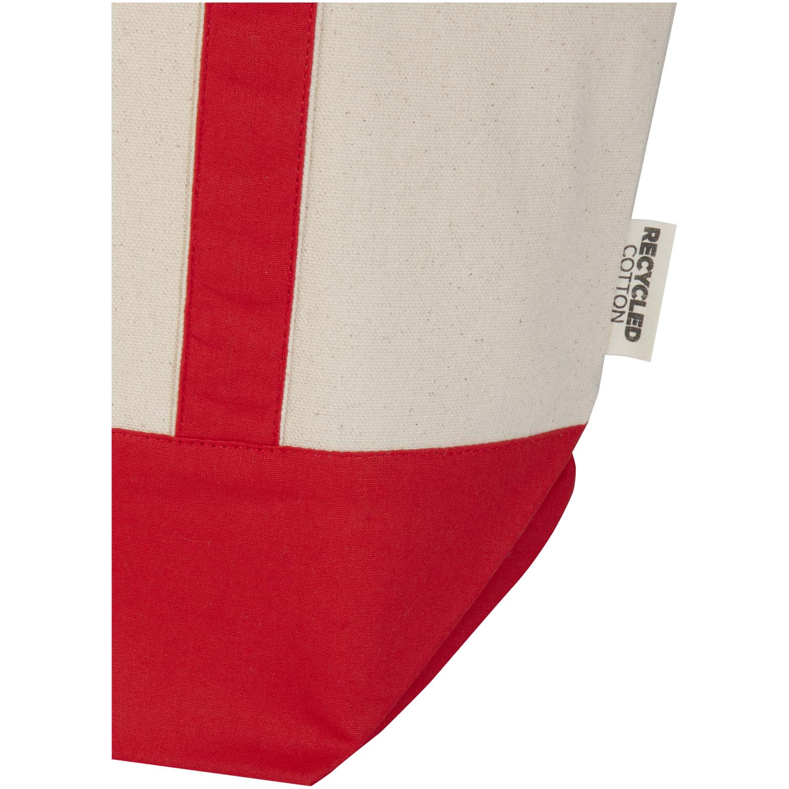 Sam 320 g/m² Tragetasche aus GRS recycelter Baumwolle rot, natur