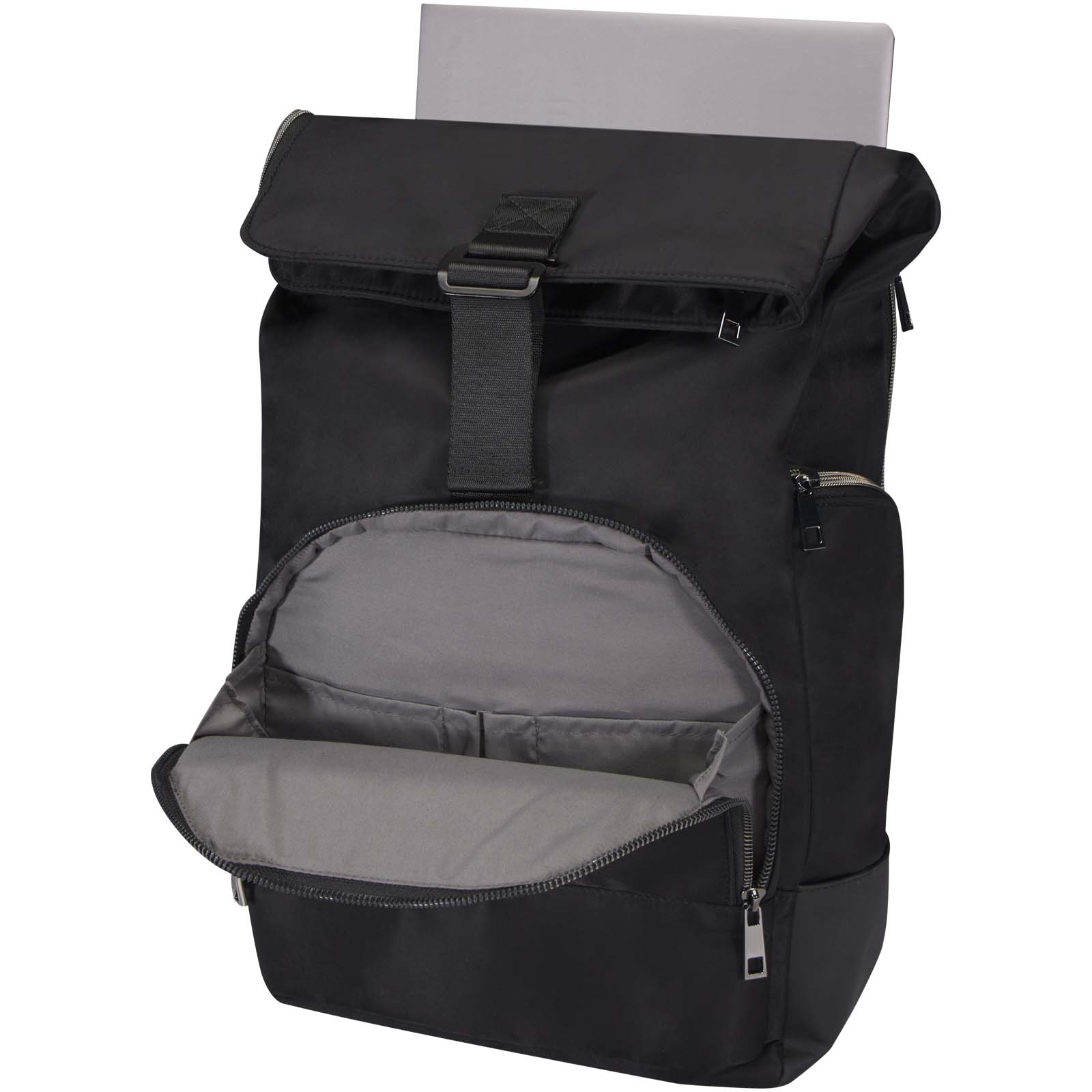 Rhine 15" Rolltop-Rucksack aus recyceltem GRS-Material 18 L schwarz