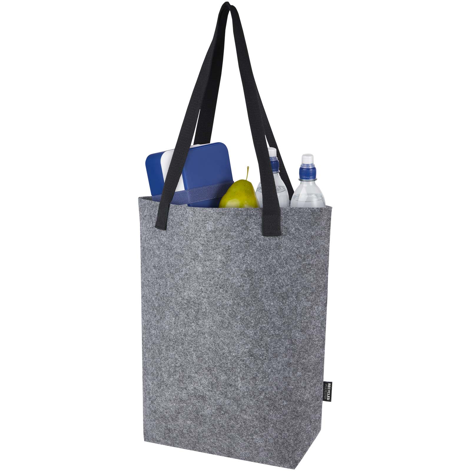 Felta Tragetasche aus GRS-recyceltem Filz mit breitem Boden 12 L mittelgrau