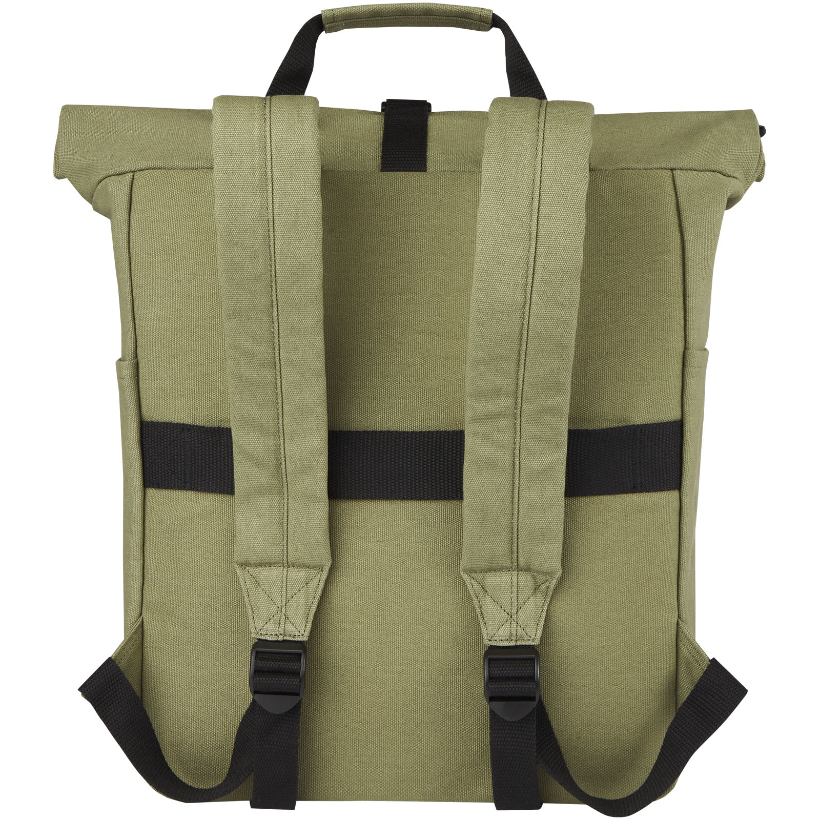 Joey 15" GRS Rolltop Laptoprucksack aus recyceltem Canvas 15 L olive