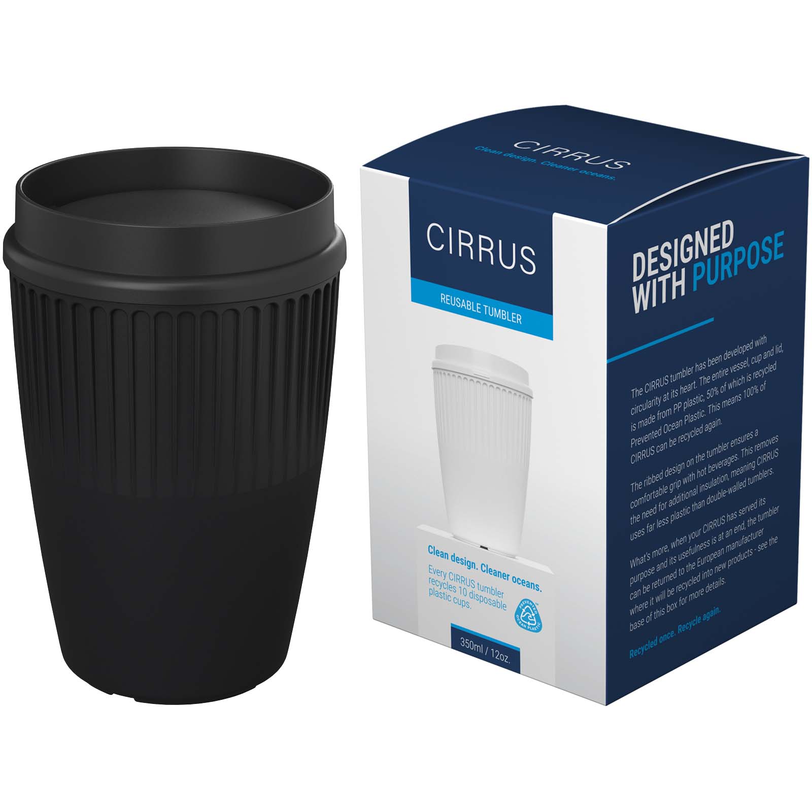 Cirrus POP 350 ml Becher mit 360°-Deckel schwarz
