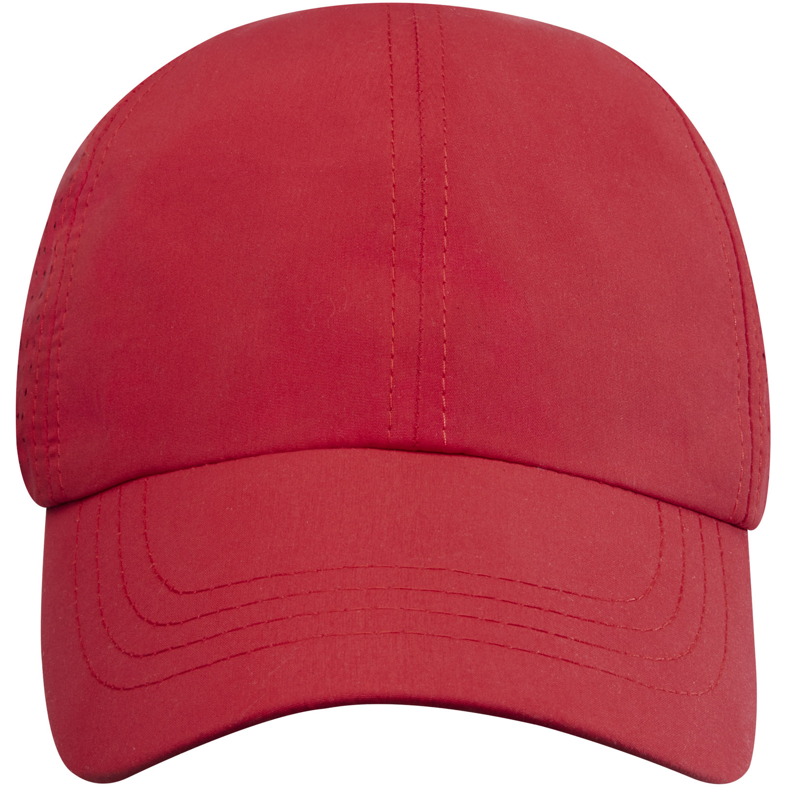 Mica 110 g/m² GRS recycelte Cool Fit Kappe mit sechs Segmenten rot
