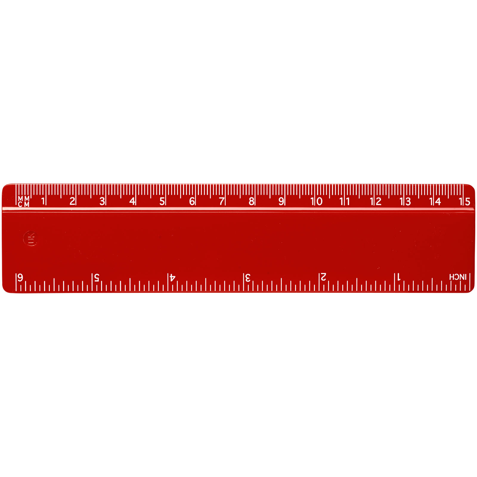 Refari 15 cm Lineal aus recyceltem Kunststoff rot