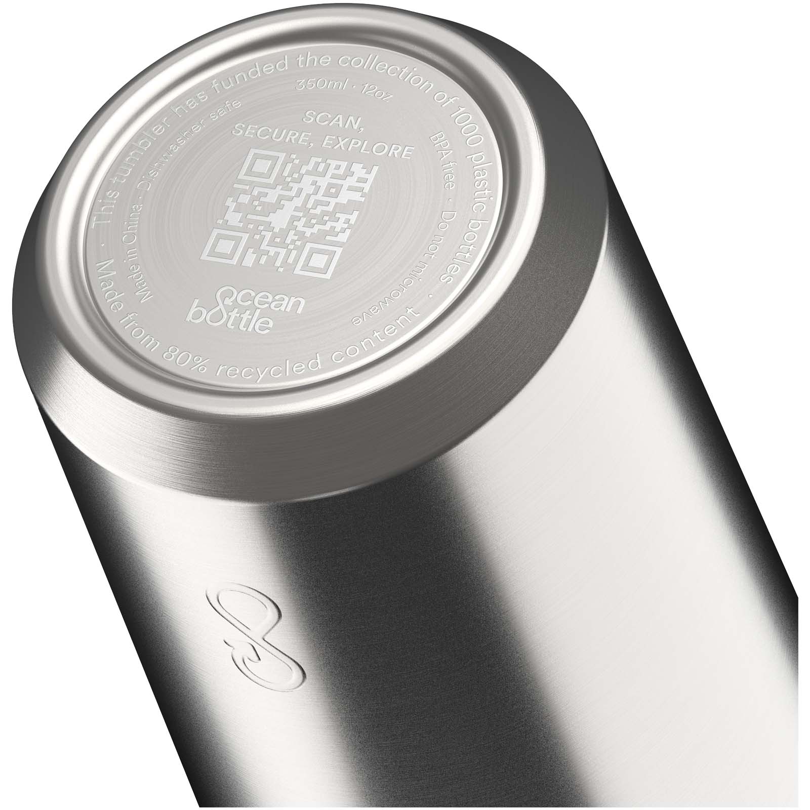 Ocean Bottle 350 ml vakuumisolierter Isolierbecher edelstahl grau