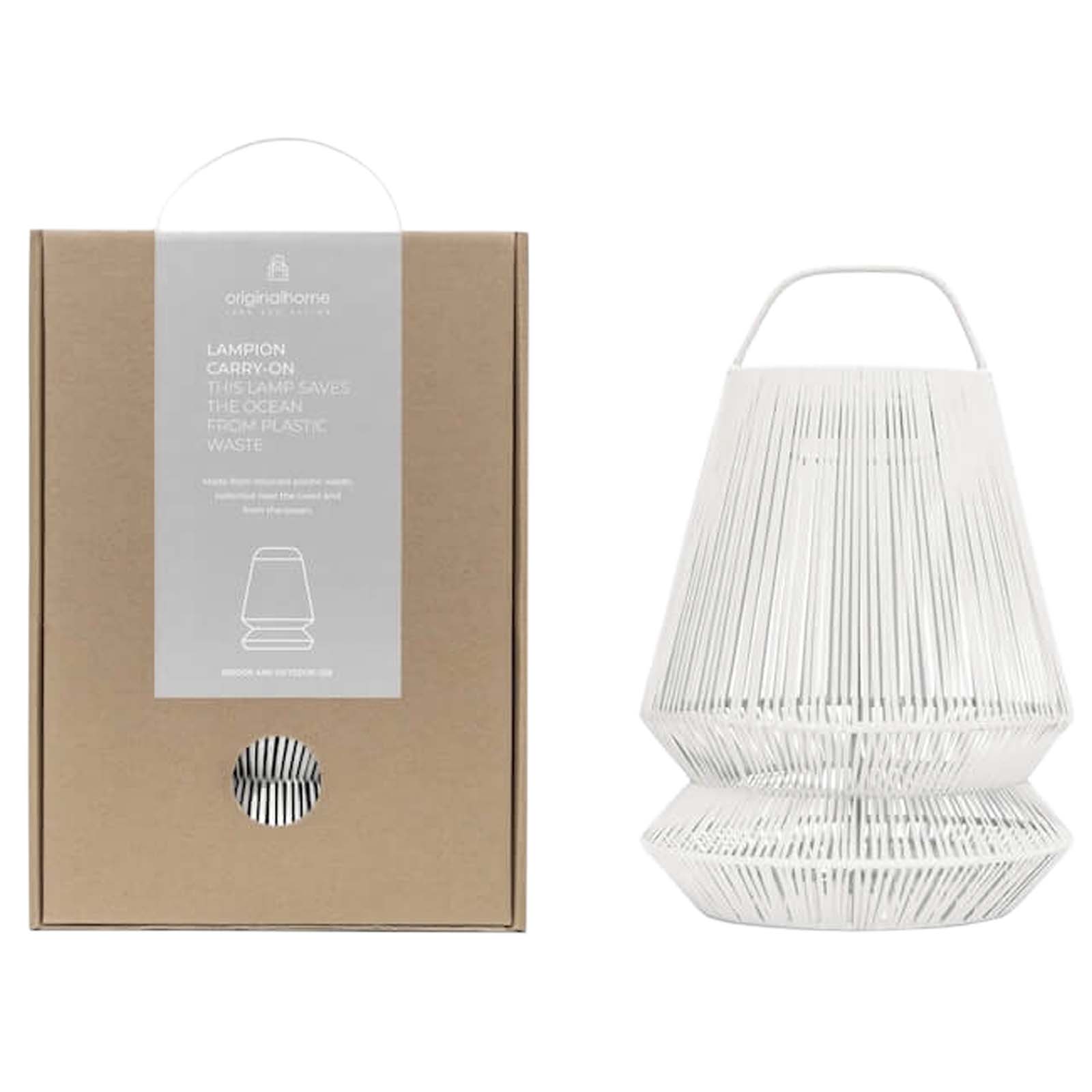 Originalhome Lampion tragbare Laterne aus recyceltem Material hellgrau