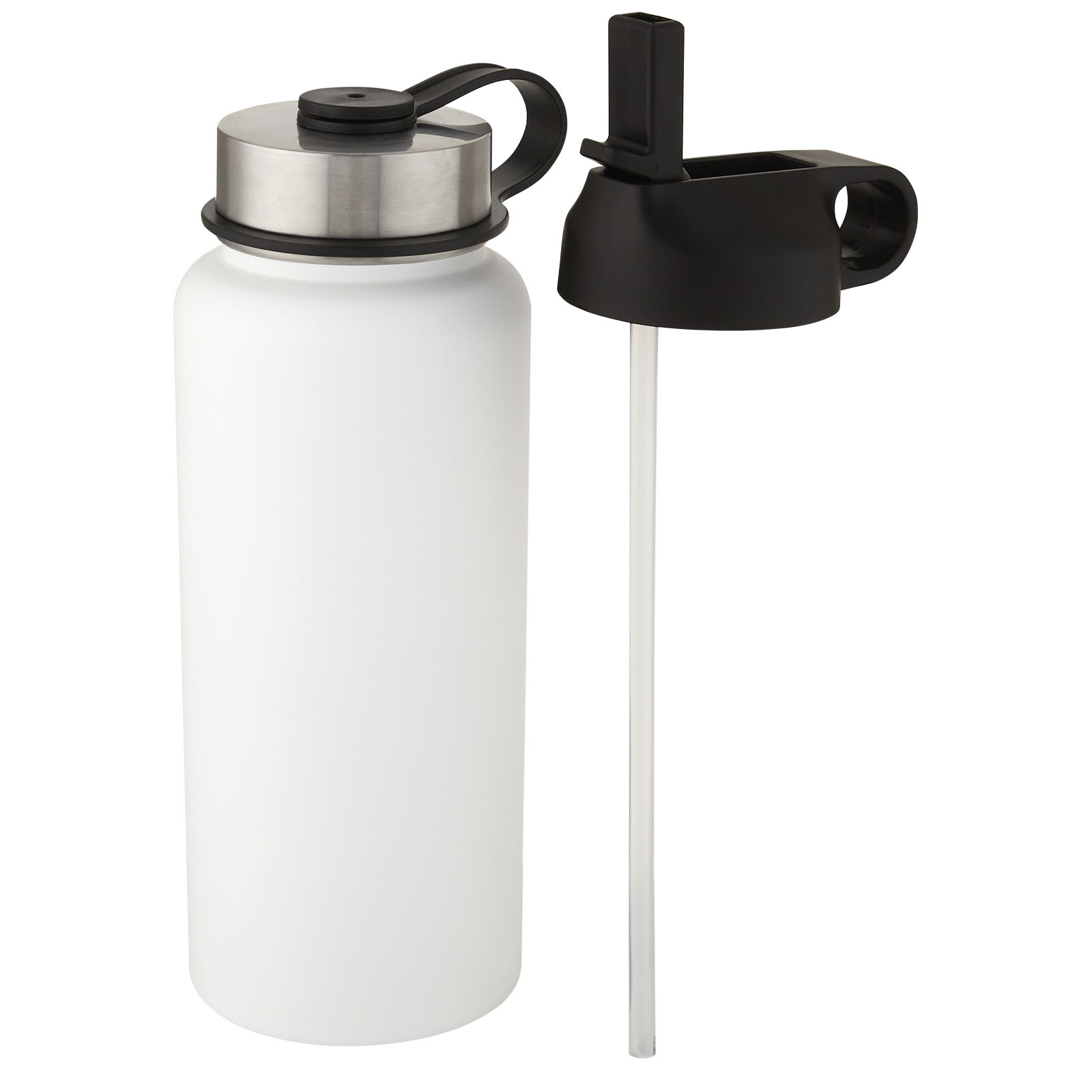 Supra 1 l Kupfer-Vakuum Isolierflasche mit 2 Deckeln weiss