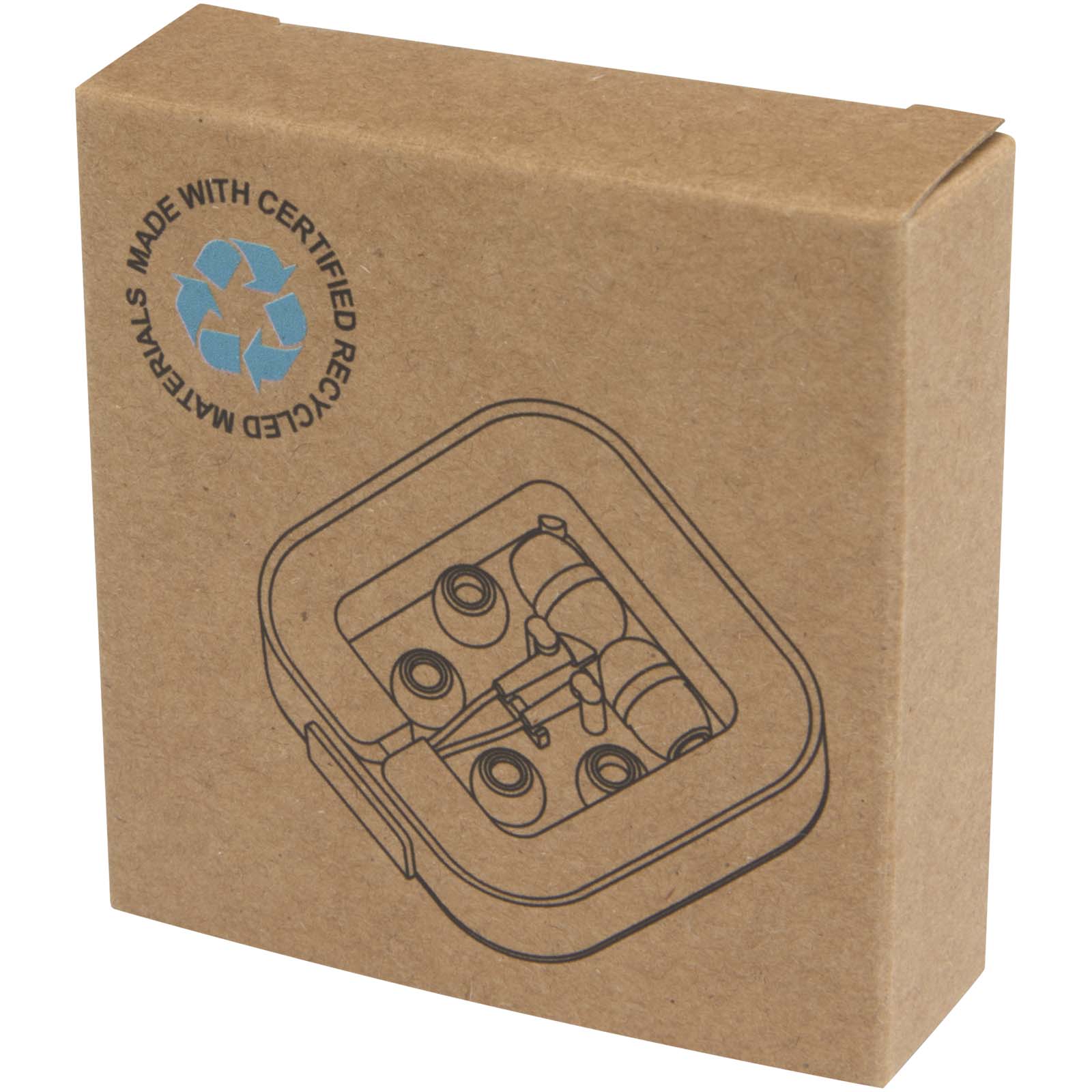 Baekdu kabelgebundenes Headset Typ-C mit Aufbewahrungsbox aus recyceltem Kunststoff weiss