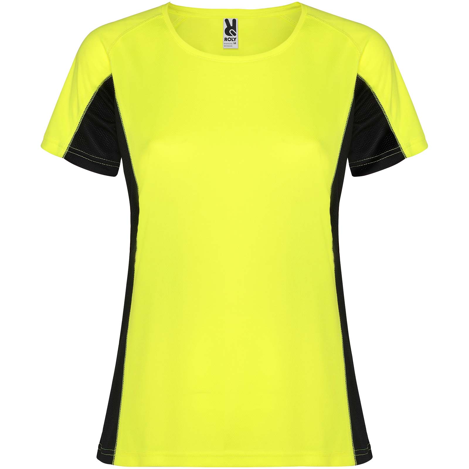 Shanghai 140 g/m² Sport T-Shirt für Damen fluorgelb, schwarz