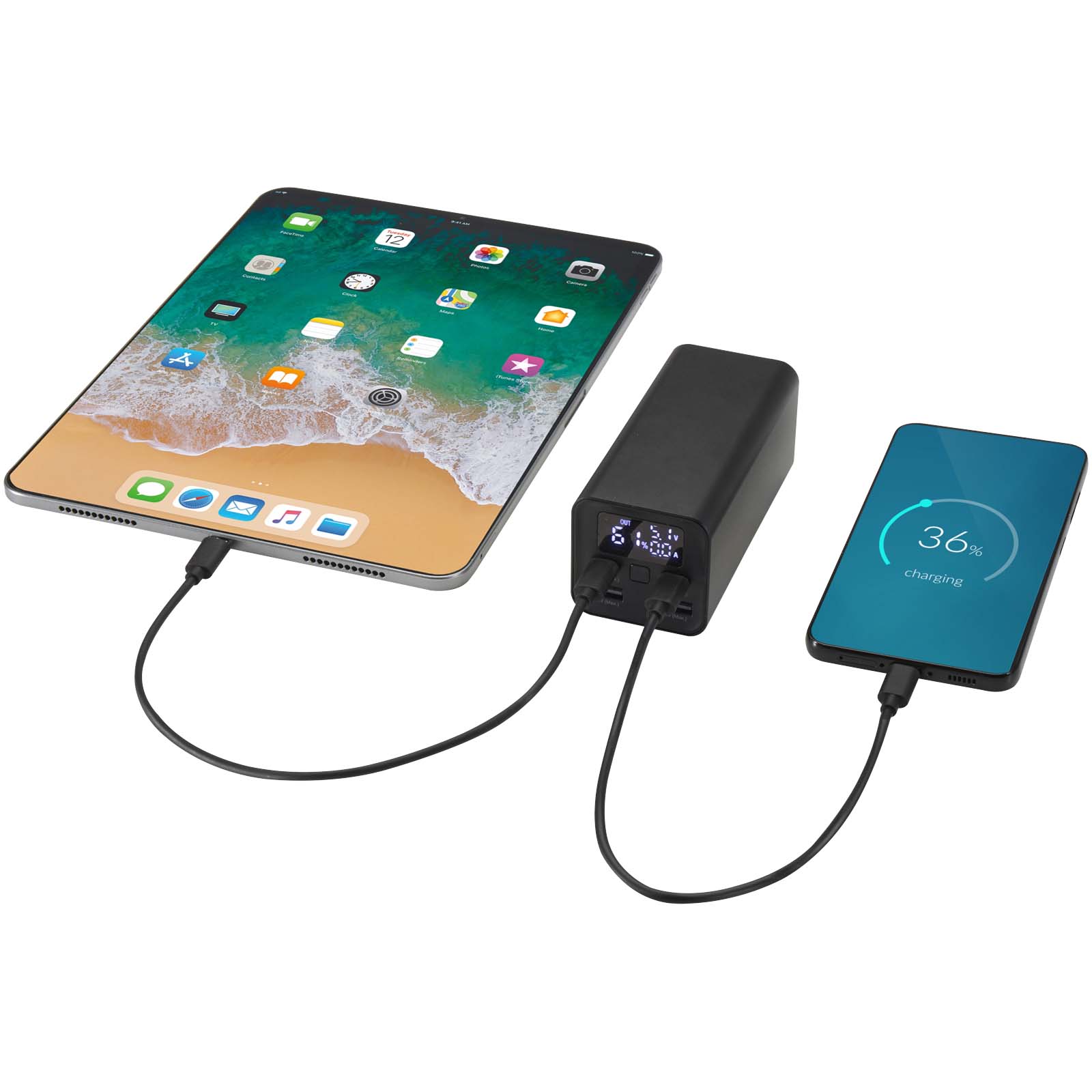 Acamar 70 W 20.000 mAh Laptop Powerbank aus recyceltem Aluminium schwarz