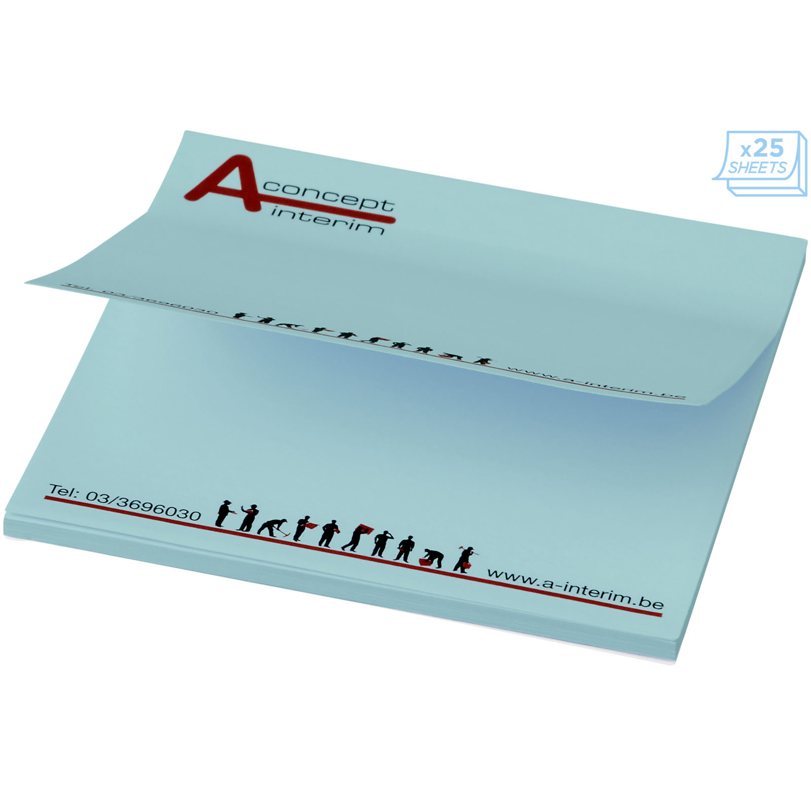 Sticky-Mate® Haftnotizen 75x75 mm hellblau