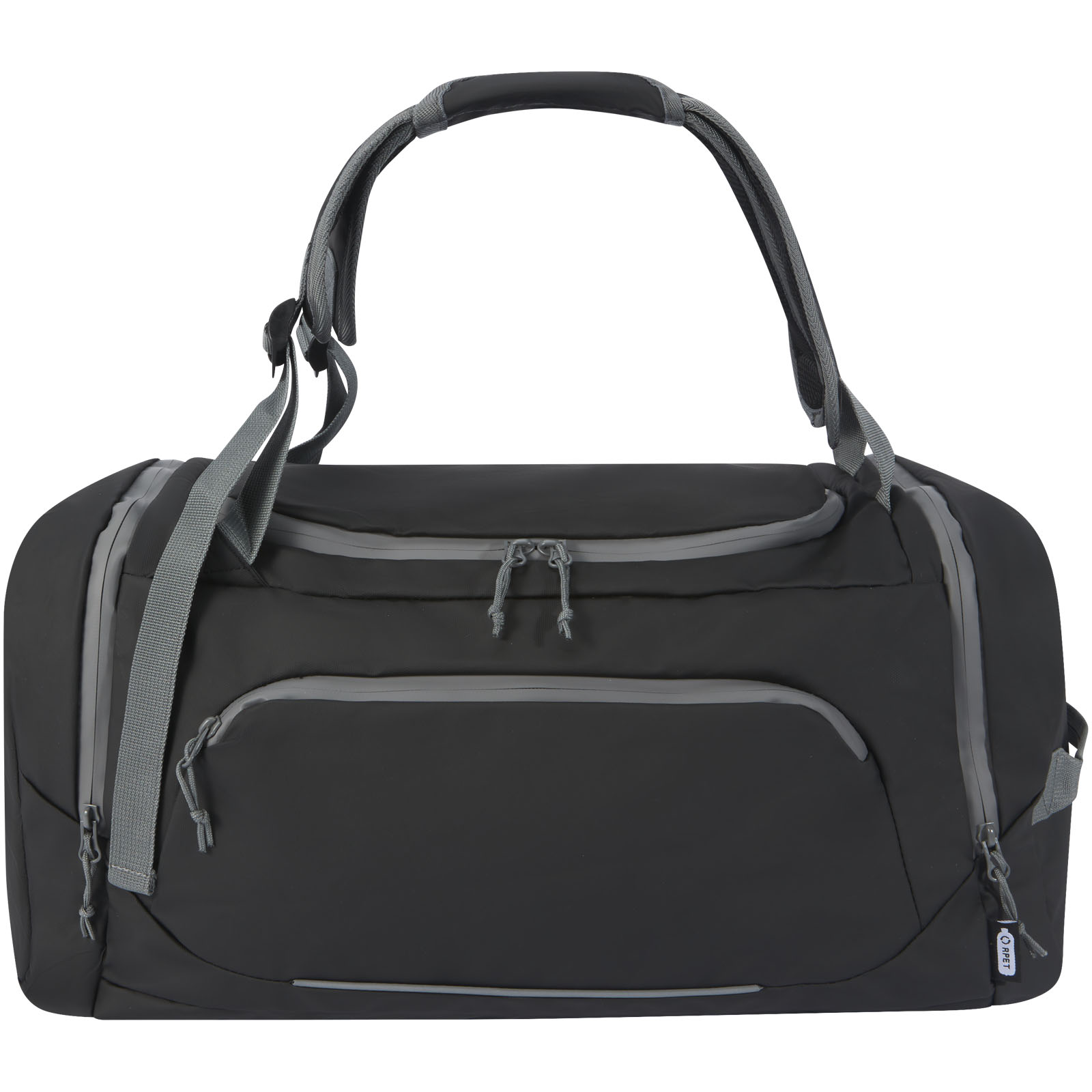 Aqua wasserabweisende Reisetasche aus GRS Recyclingmaterial 35 L schwarz