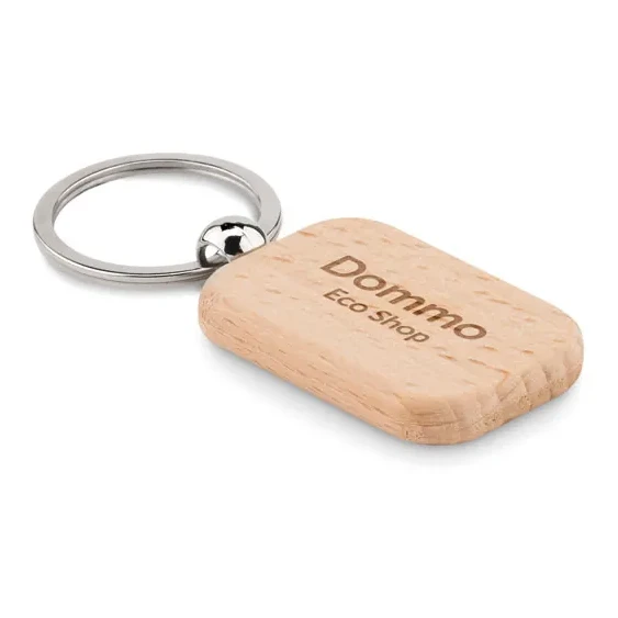 Schlüsselring Holz, eckig