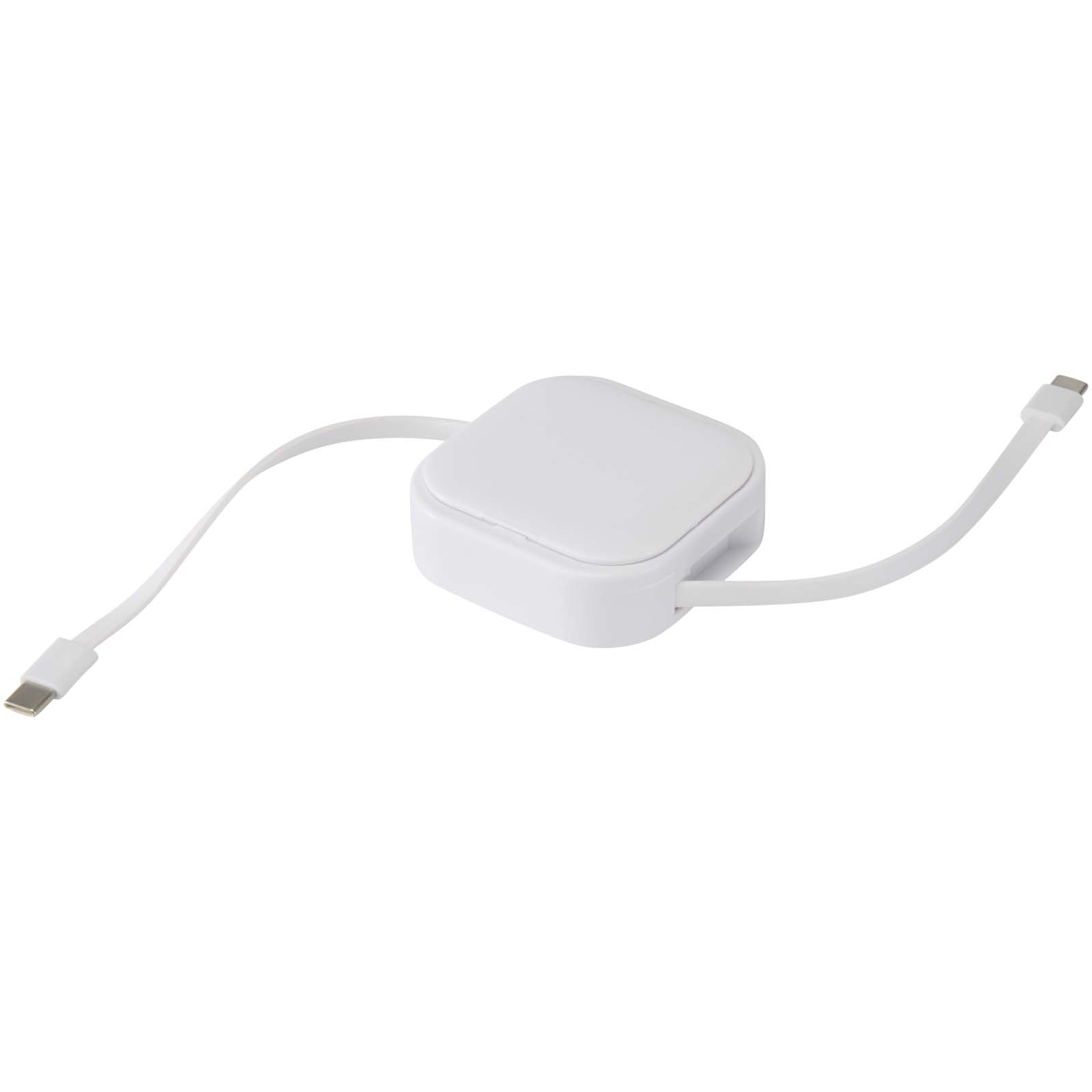 Gloas Aufrollbares 5 in 1 Kabel aus Recyclingmaterial mit Datensynchronisierung und 100 W Schnellladefunktion sowie Smartphon weiss