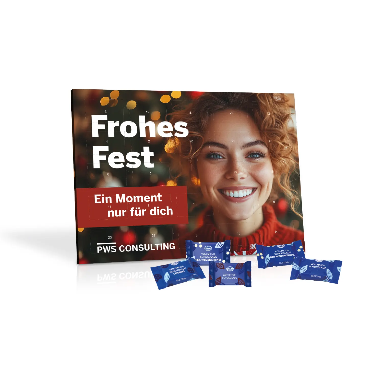 Tisch-Adventskalender mit Klett Fairtrade® Schokolade