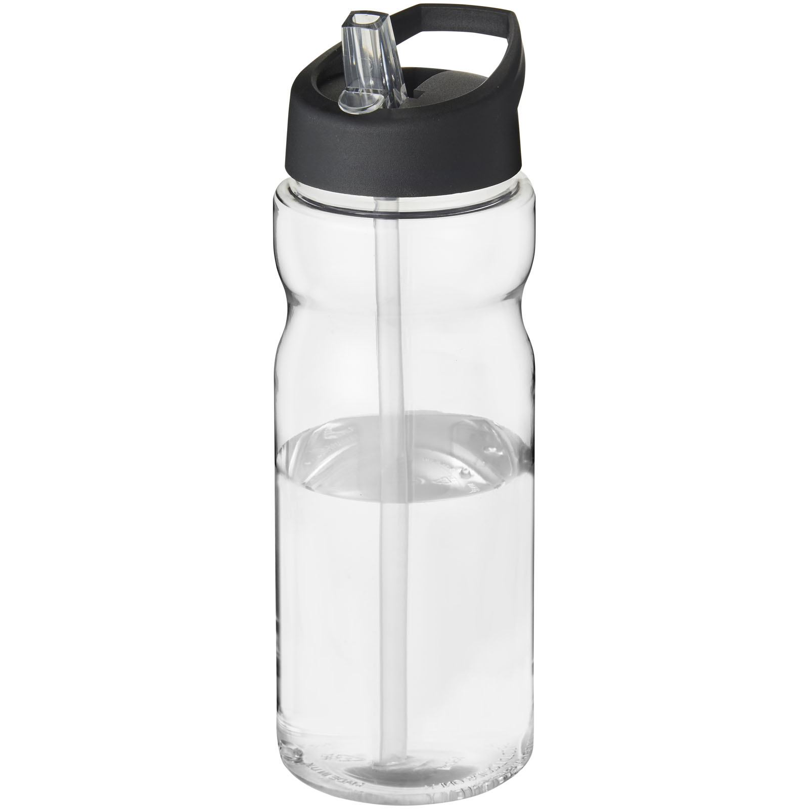 H2O Active® Base 650 ml Sportflasche mit Ausgussdeckel transparent, schwarz