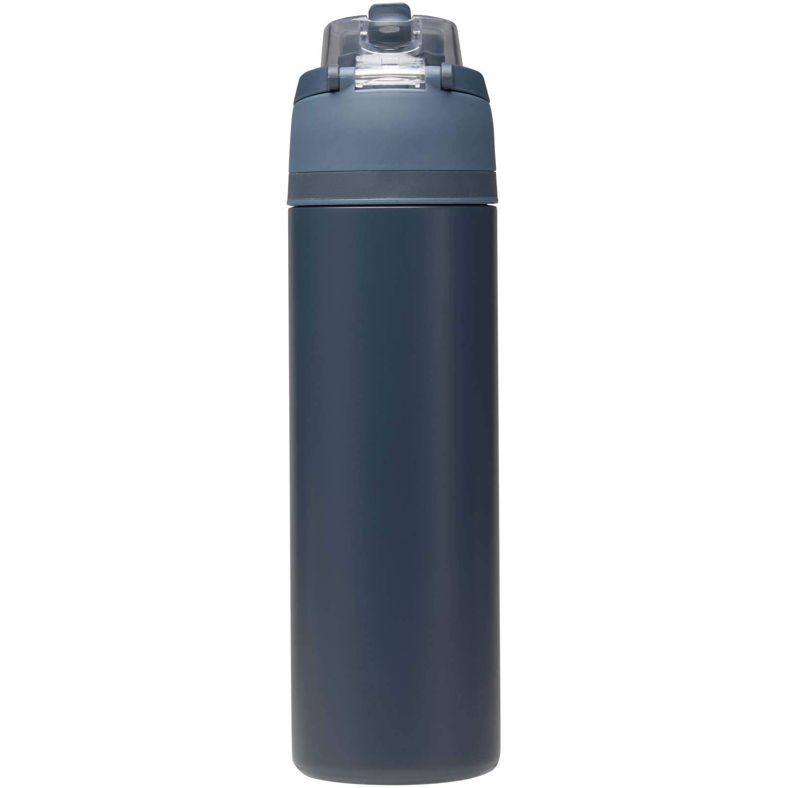 Theron 800 ml RCS Trinkflasche aus recyceltem, einwandigem Edelstahl mit Multifunktionsdeckel und Klappstrohhalm navy