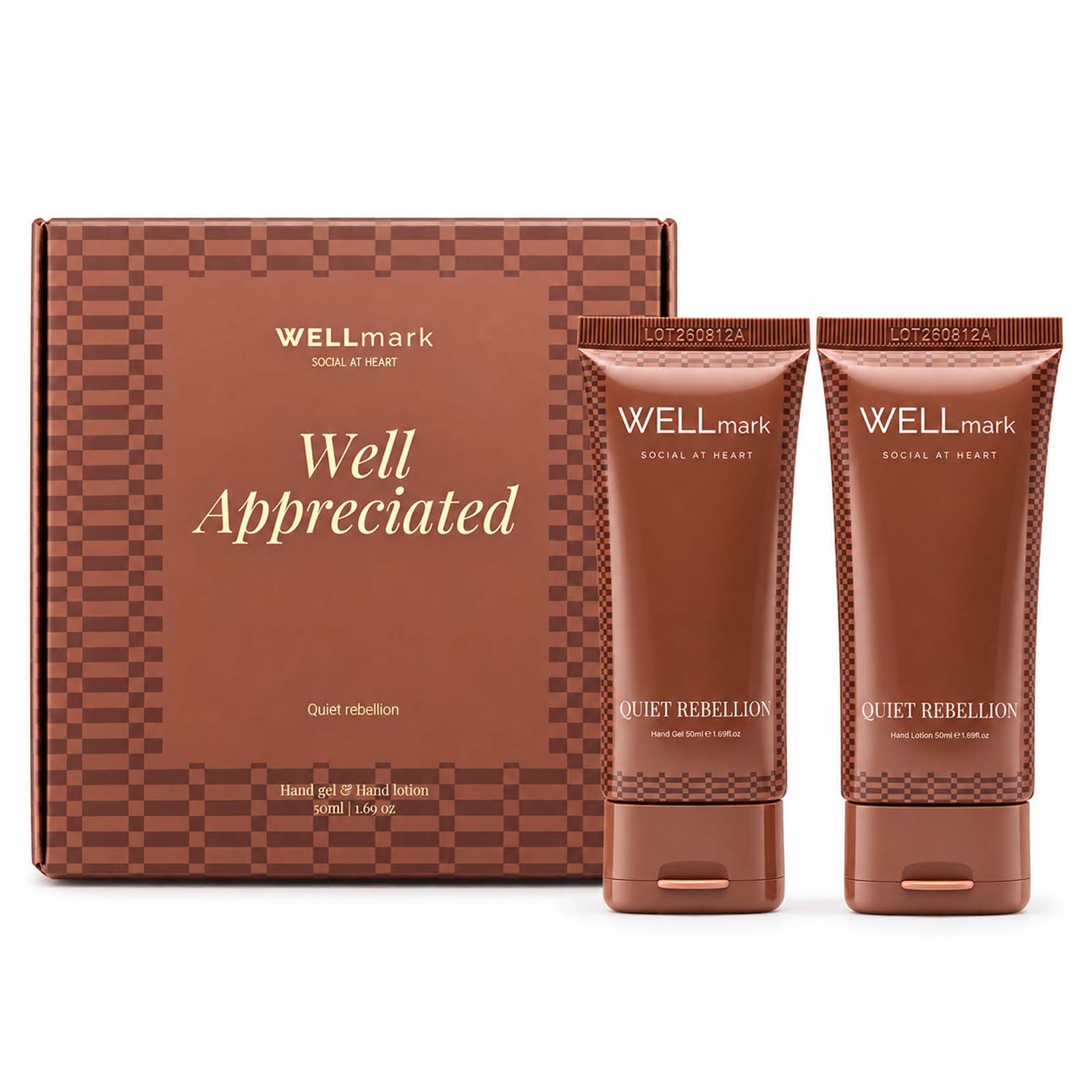 Wellmark Quite Rebellion 70 ml Handwaschgel und 70 ml Handlotion Set Maroon rot