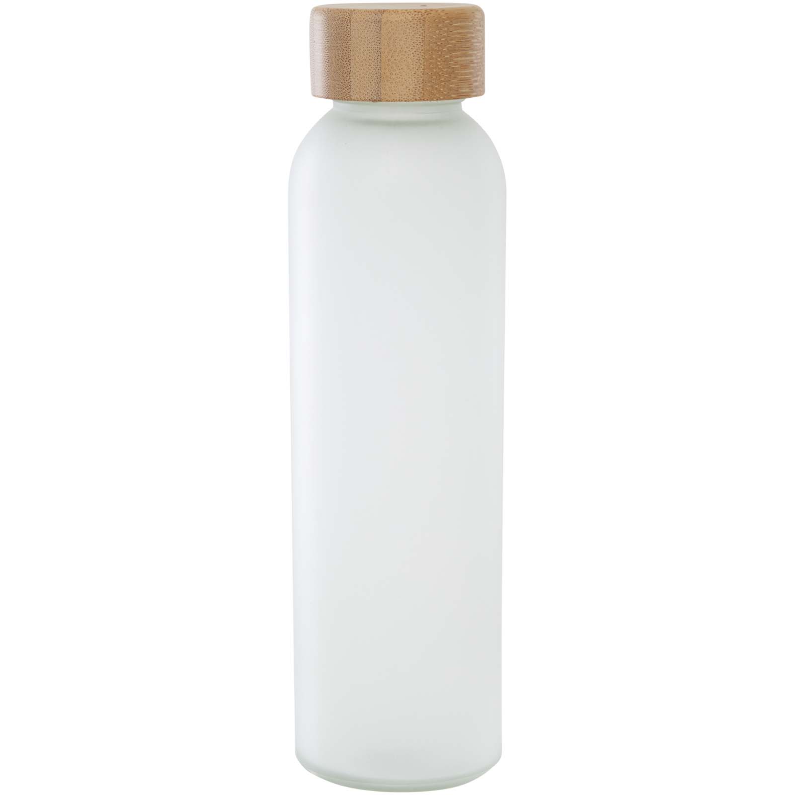 Lume 500 ml Flasche aus mattiertem Kalknatronglas mit Bambusdeckel weiss