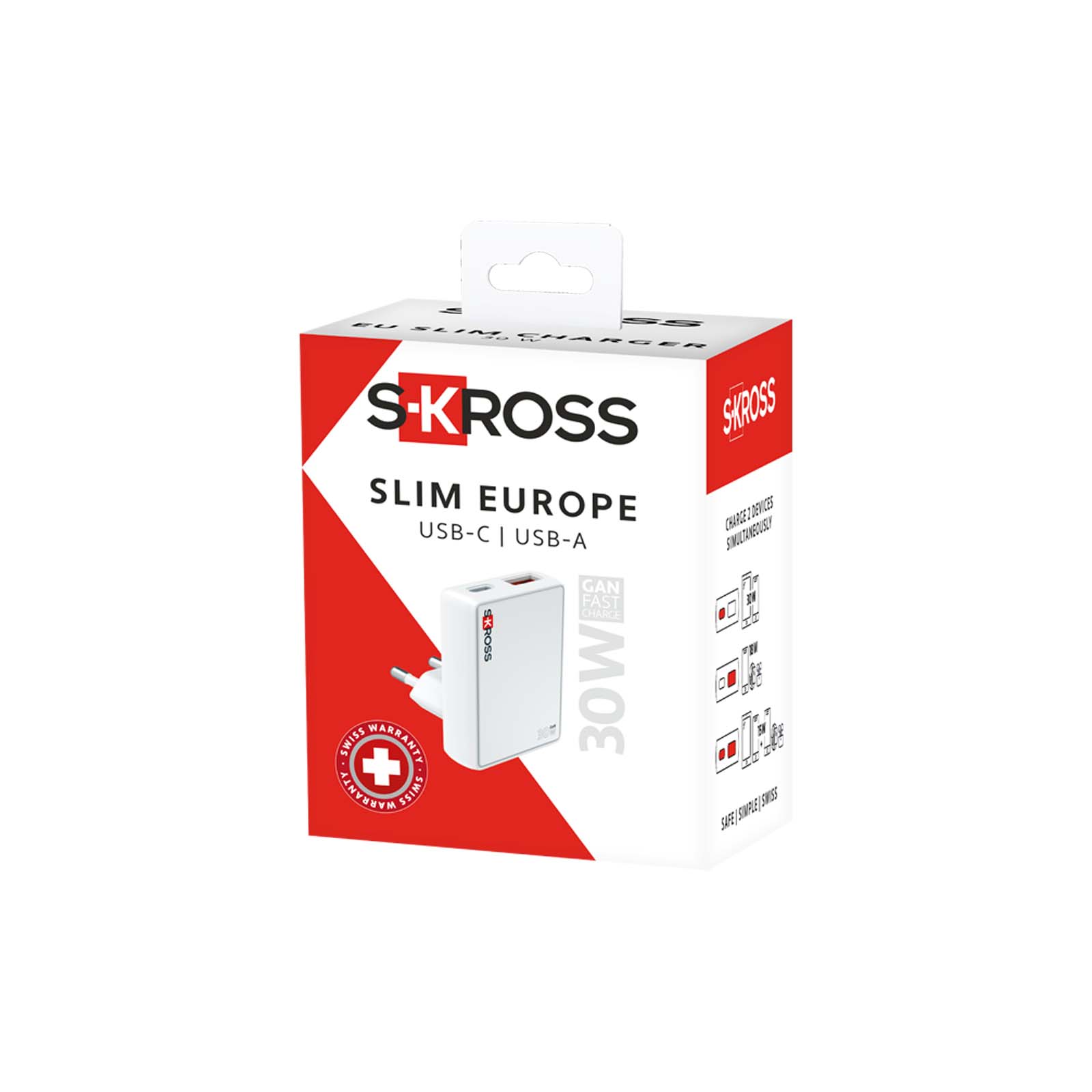 SKROSS® Slim 30W Europa-Wandladegerät weiss