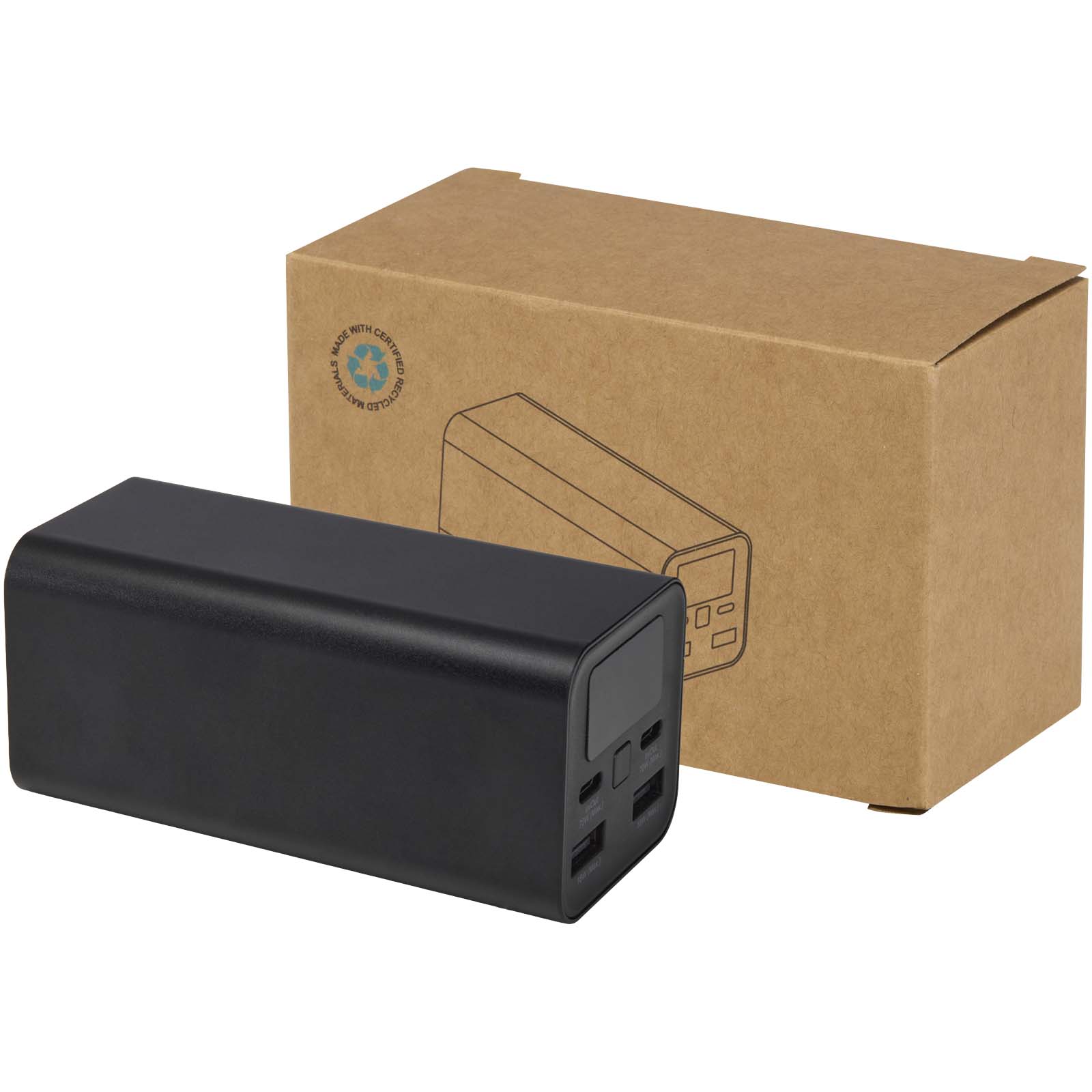 Acamar 70 W 20.000 mAh Laptop Powerbank aus recyceltem Aluminium schwarz