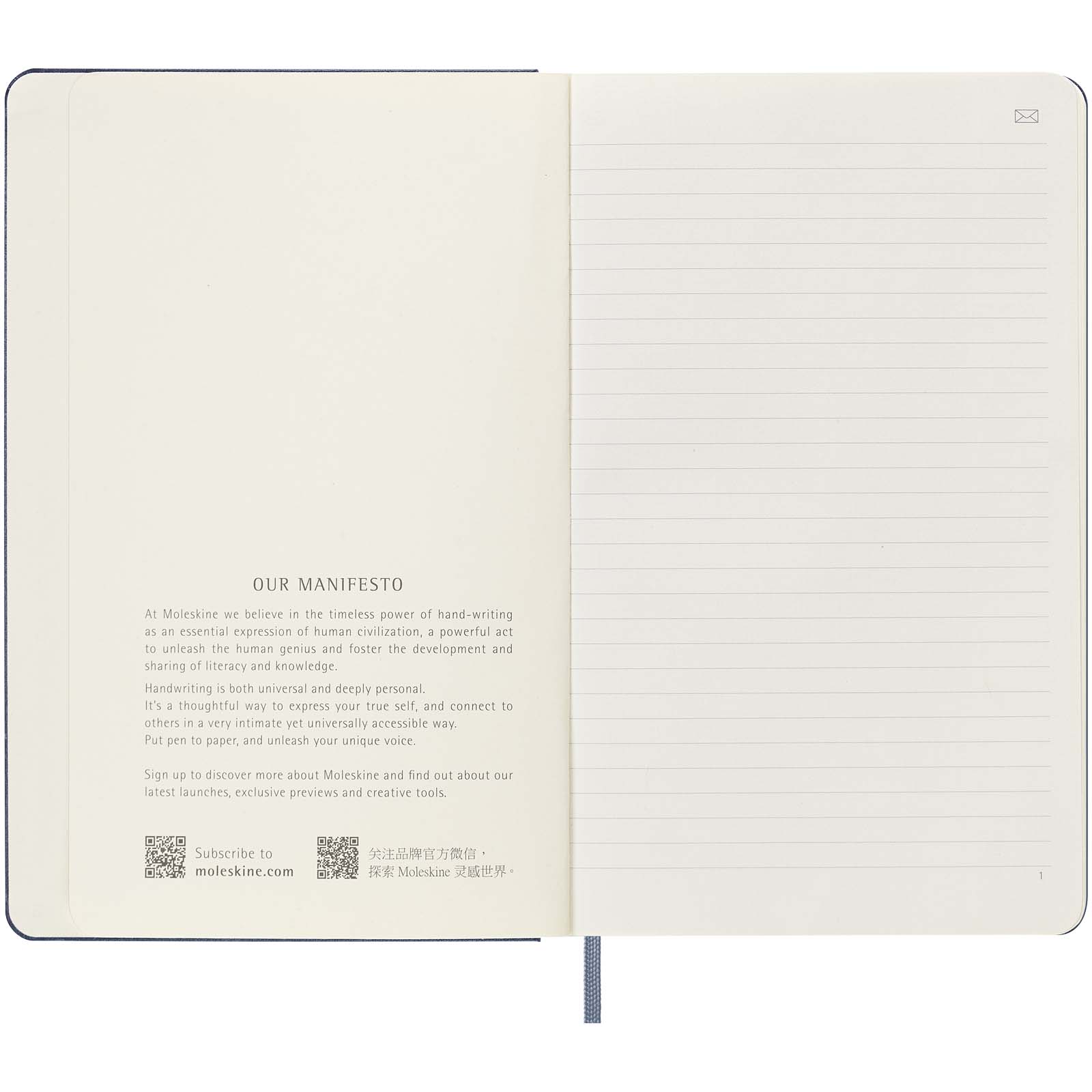 Moleskine Large Smart Notizbuch – liniert blau