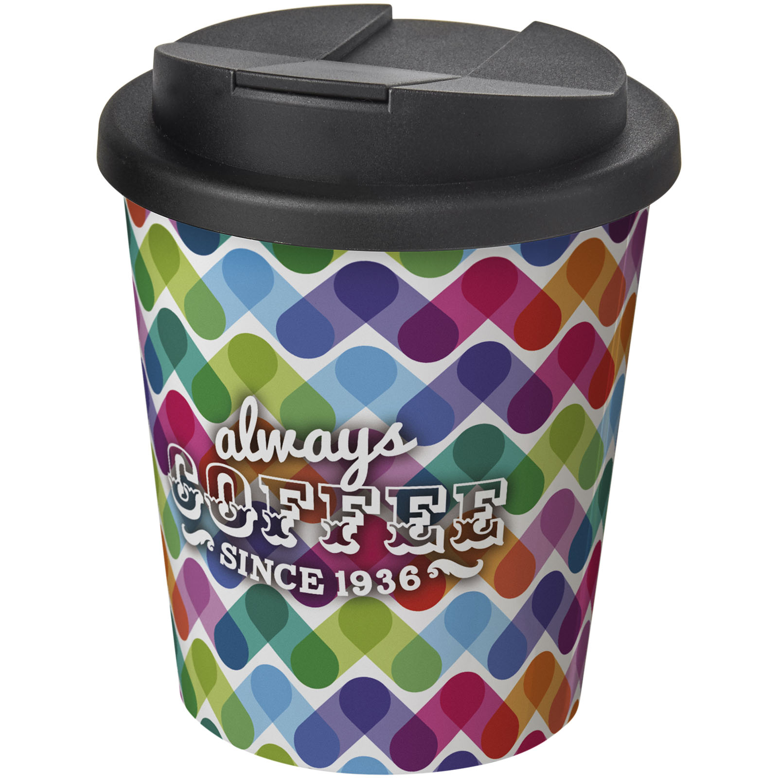 Brite-Americano® Espresso 250 ml Isolierbecher mit auslaufsicherem Schraubverschluss weiss, schwarz