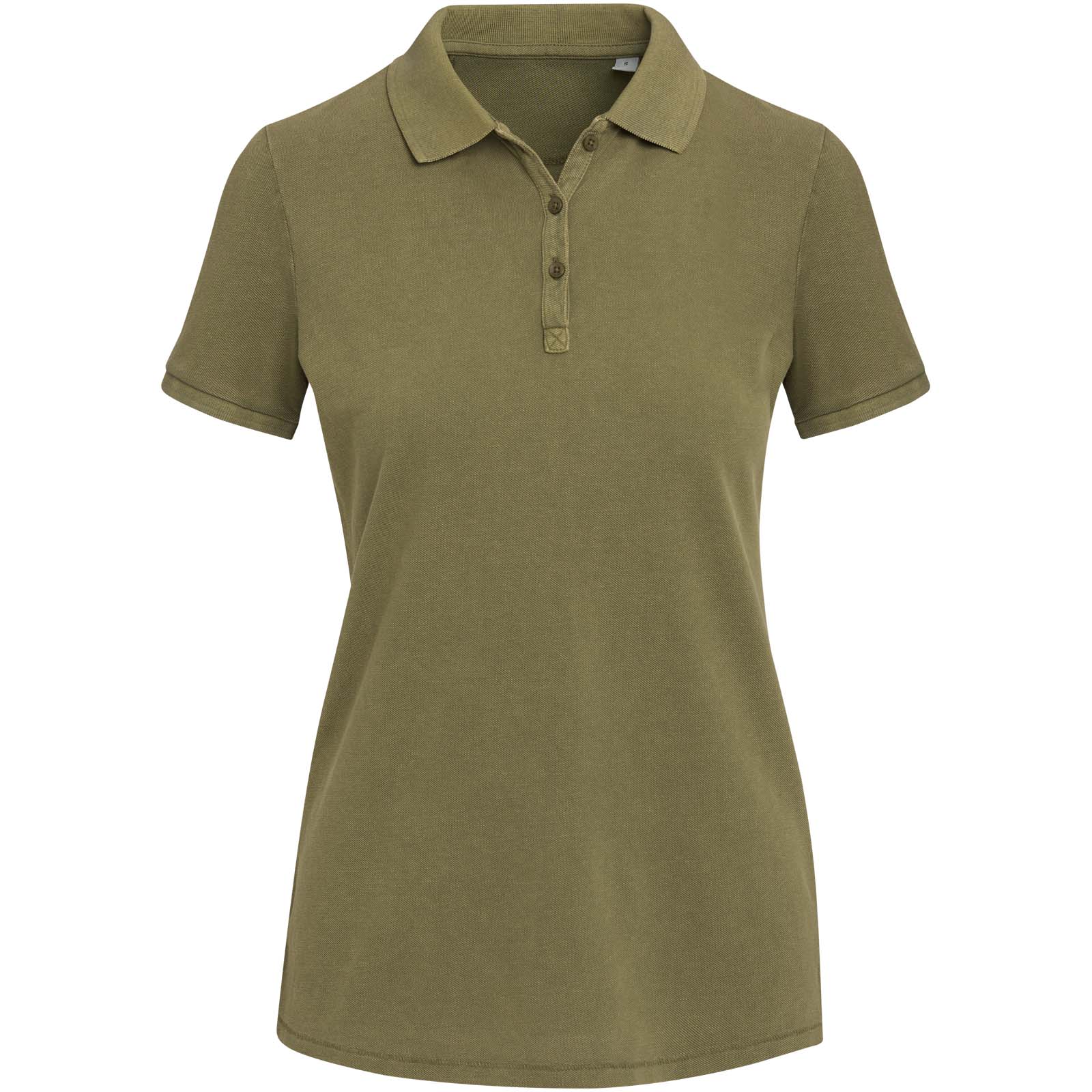 Calgary Poloshirt für Damen im Washed Look, 200 g/m2 waldgrün