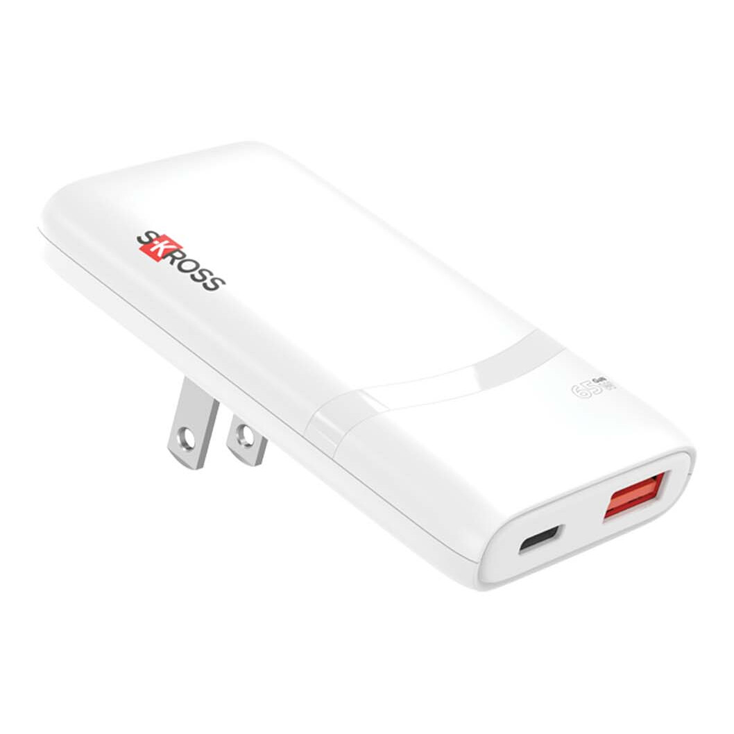 SKROSS® Klip Slim 65W Mehrfach-Ladegerät weiss