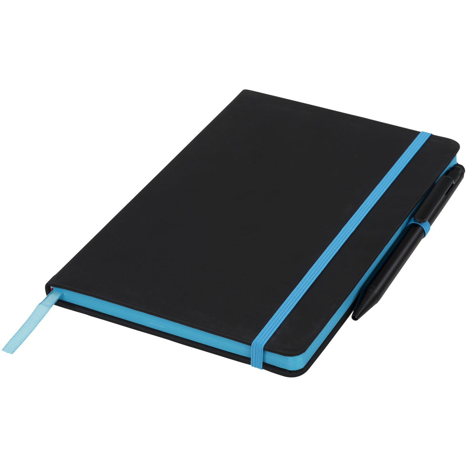 Noir Edge A5 Notizbuch mit farbigem Rand schwarz, blau