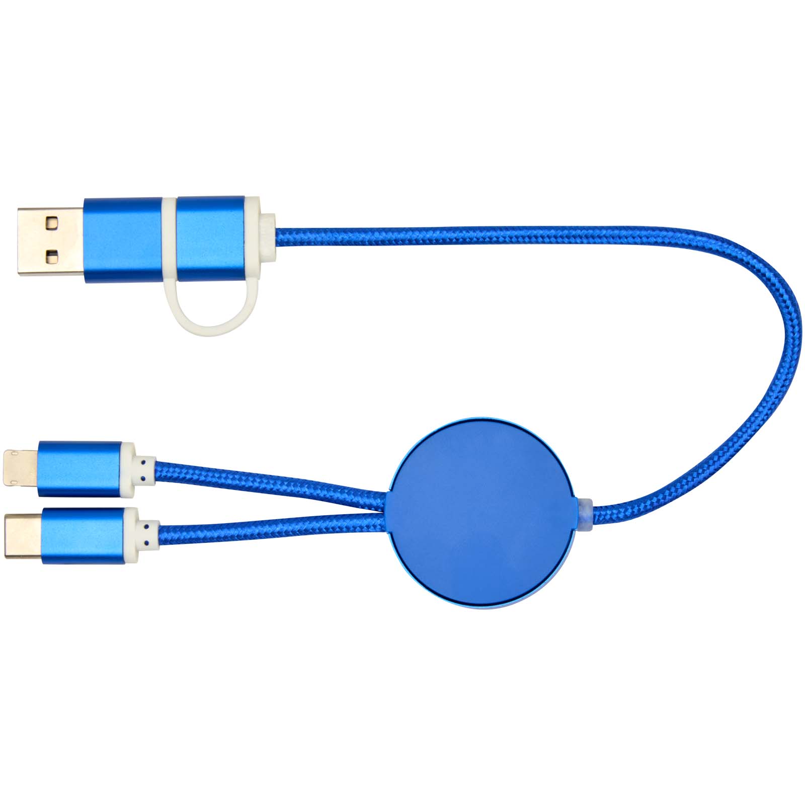 Alasia 30 cm 5-in-1 Kabel aus recyceltem Kunststoff für Datenübertragung und 27W Schnellladung royalblau