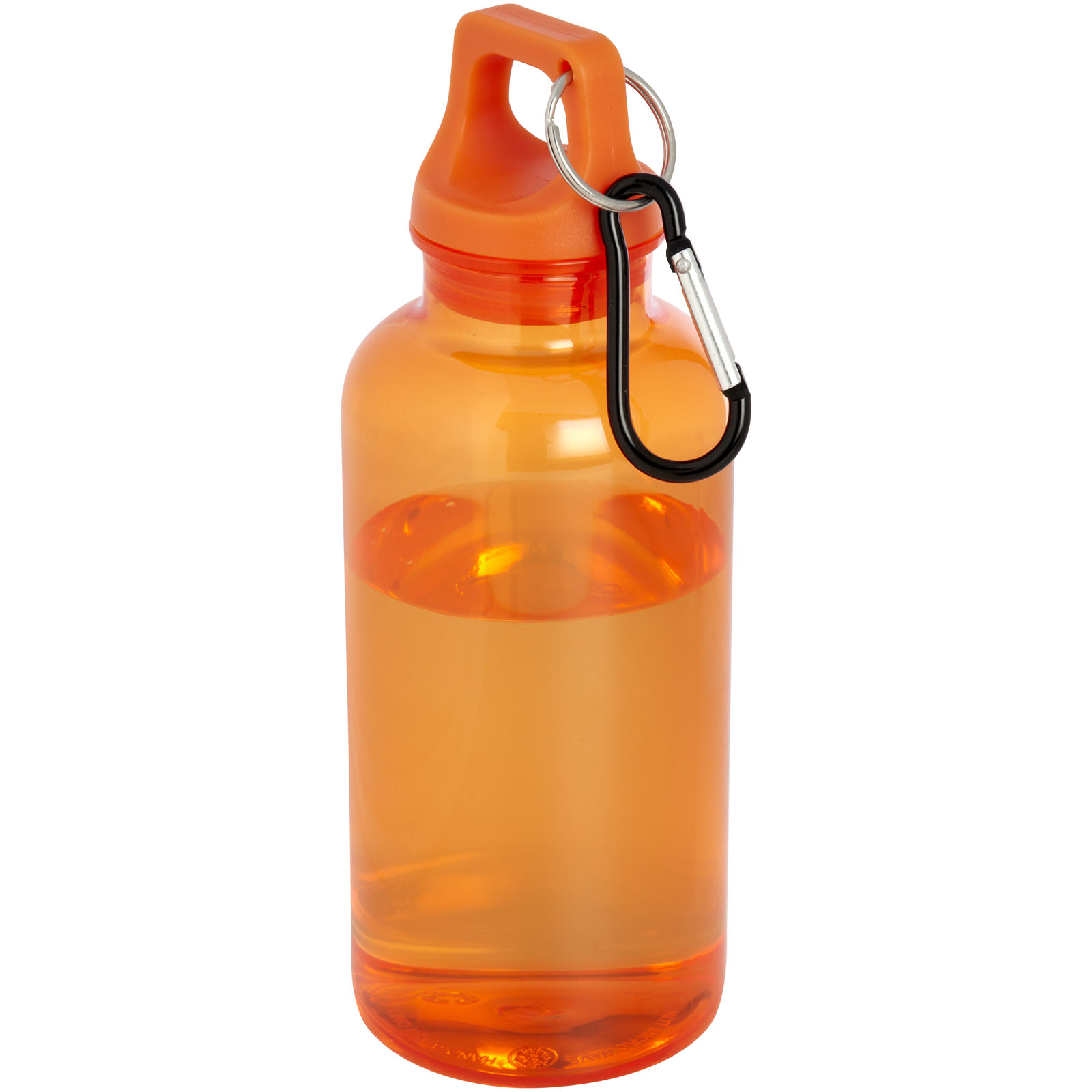 Oregon 400 ml RCS-zertifizierte Trinkflasche aus recyceltem Kunststoff mit Karabiner orange