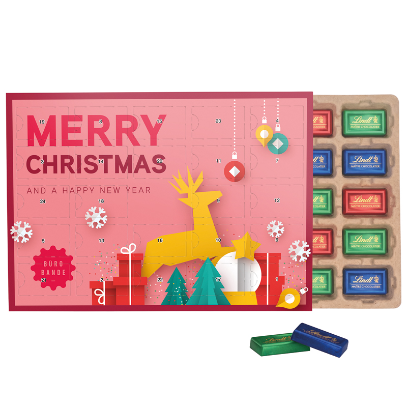 Premium Tisch Adventskalender Eco Sarotti Schokotäfelchen