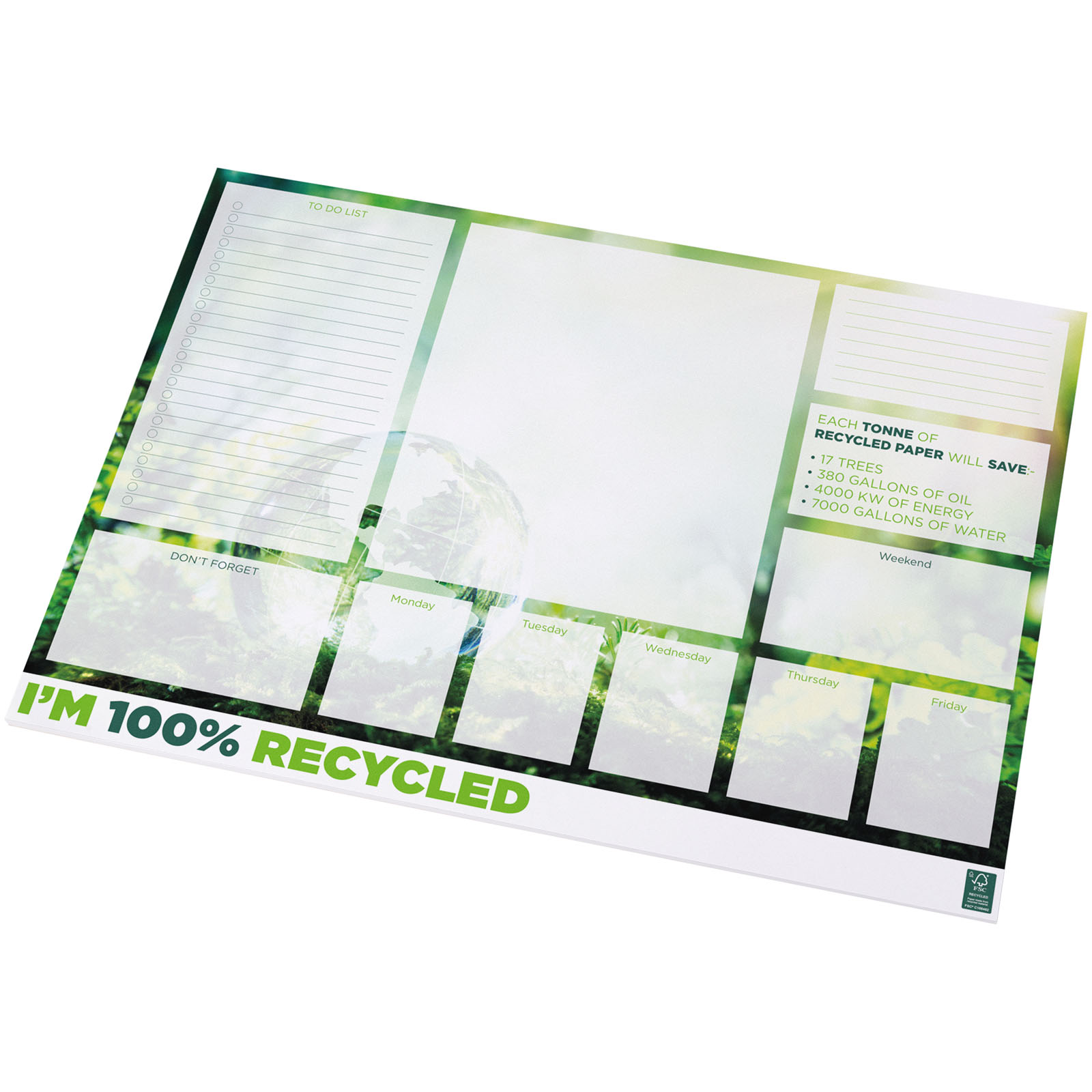 Desk-Mate® A2 recycelter Notizblock weiss
