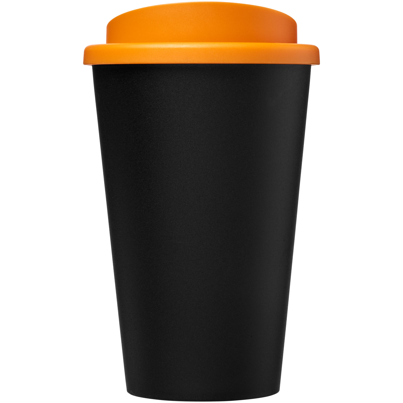 Americano® Eco 350 ml recycelter Becher schwarz, orange