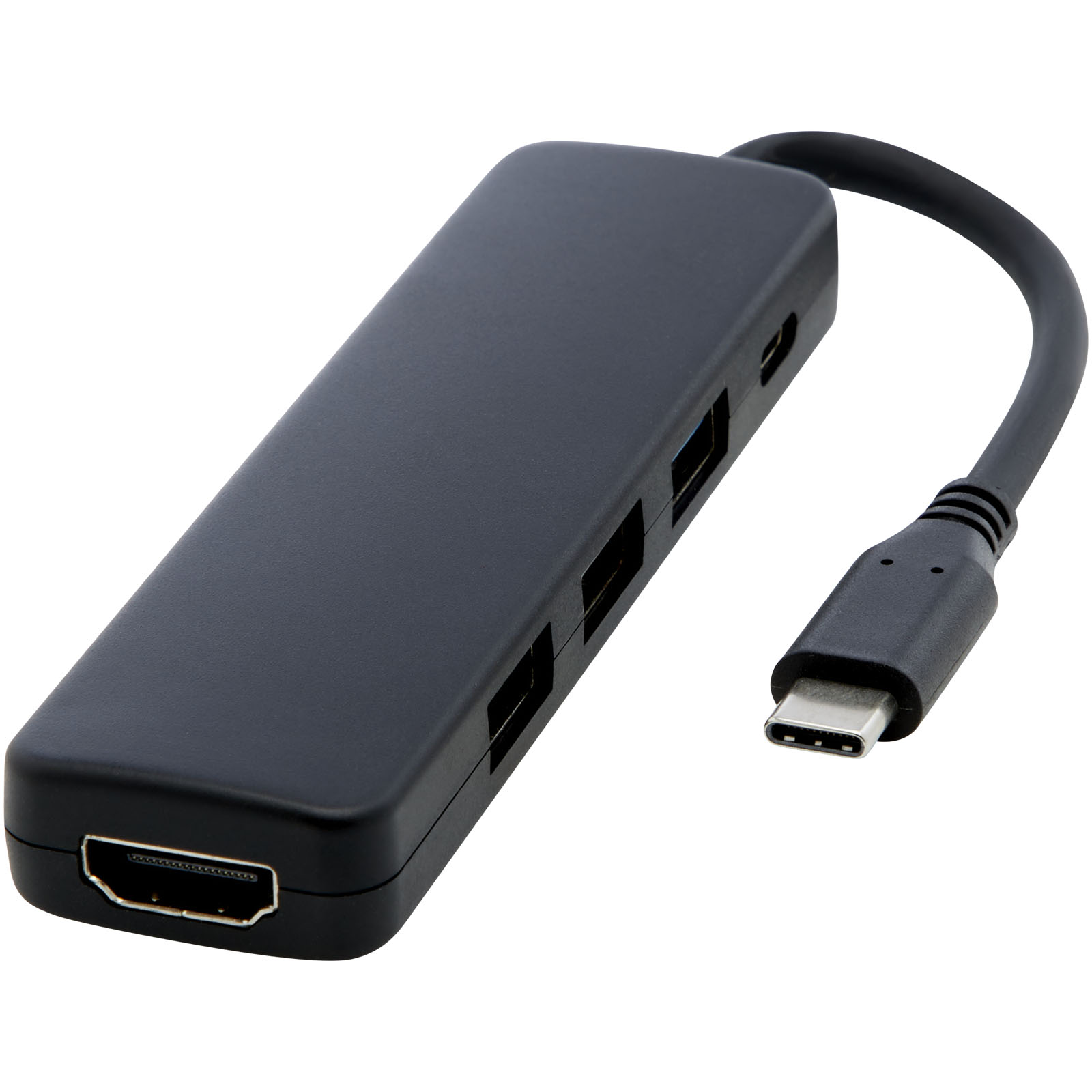 Loop Multimedia-Adapter aus recyceltem RCS Kunststoff USB 2.0-3.0 mit HDMI-Anschluss schwarz