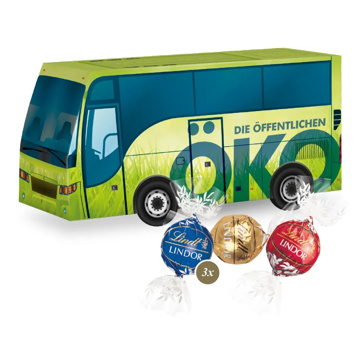3D Präsent "Bus" mit Lindor Pralinés