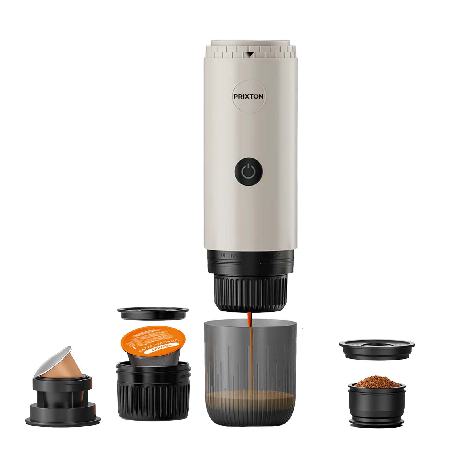Prixton Roma Tragbare Kaffeemaschine creme