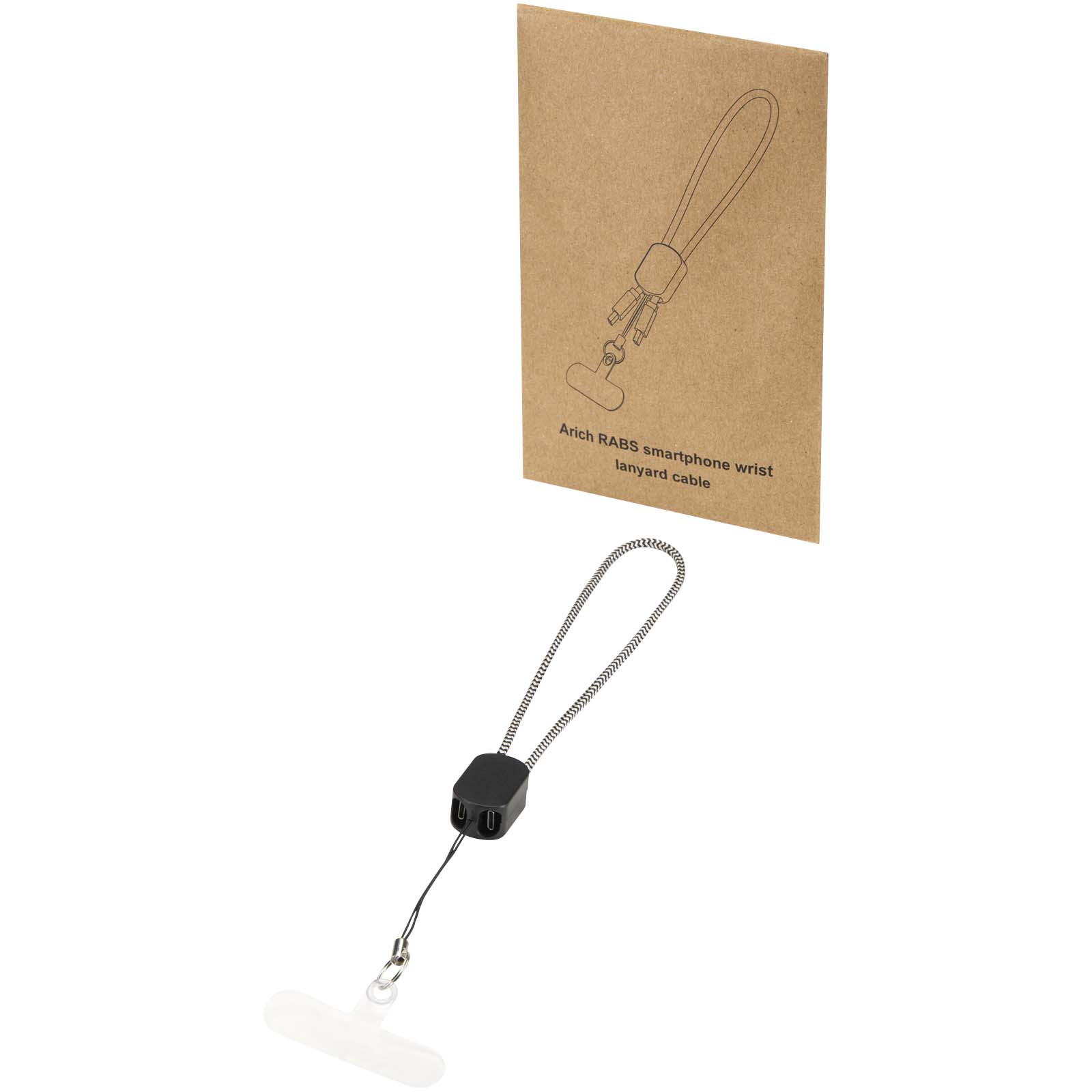 Arich RCS-Handschlaufe aus recyceltem Material mit integriertem 20-W-Ladekabel (Typ C) schwarz