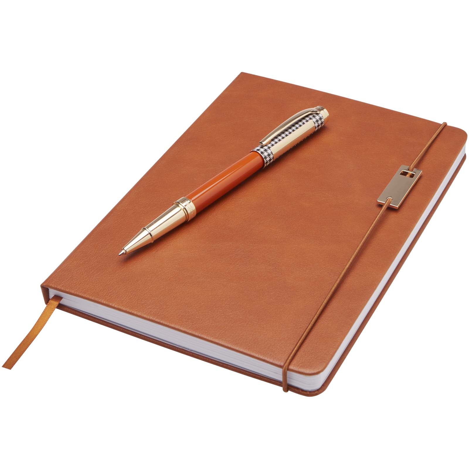 Legato A5 Notizbuch und Tintenroller Set (blaue Mine) braun